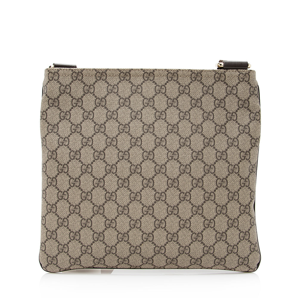 Gucci GG Supreme Messenger SHF Leather Canvas Brown Beige Shoulder Bag