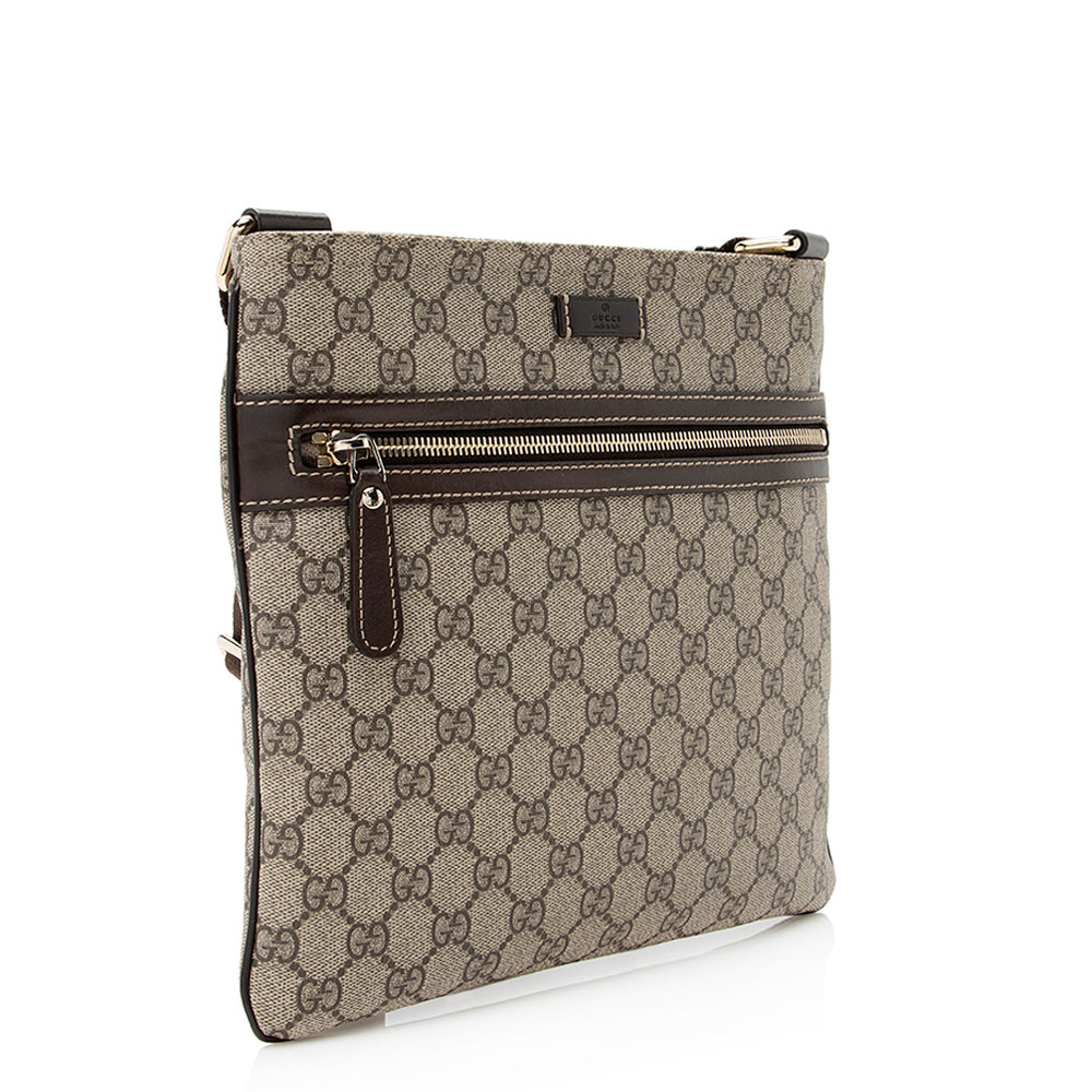 Gucci GG Supreme Messenger SHF Leather Canvas Brown Beige Shoulder Bag