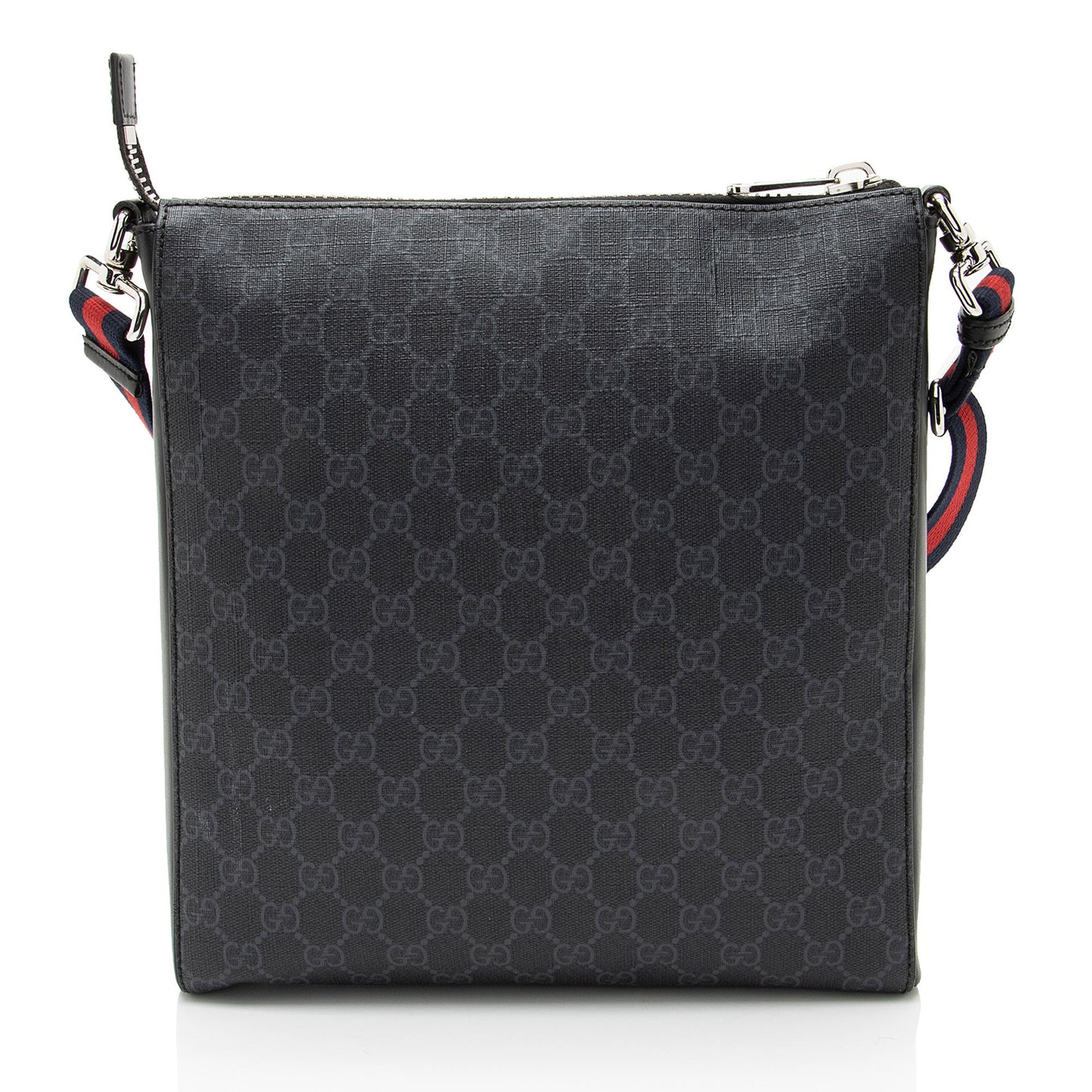 Gucci GG Supreme Messenger Leather Canvas Nylon Black Shoulder Bag
