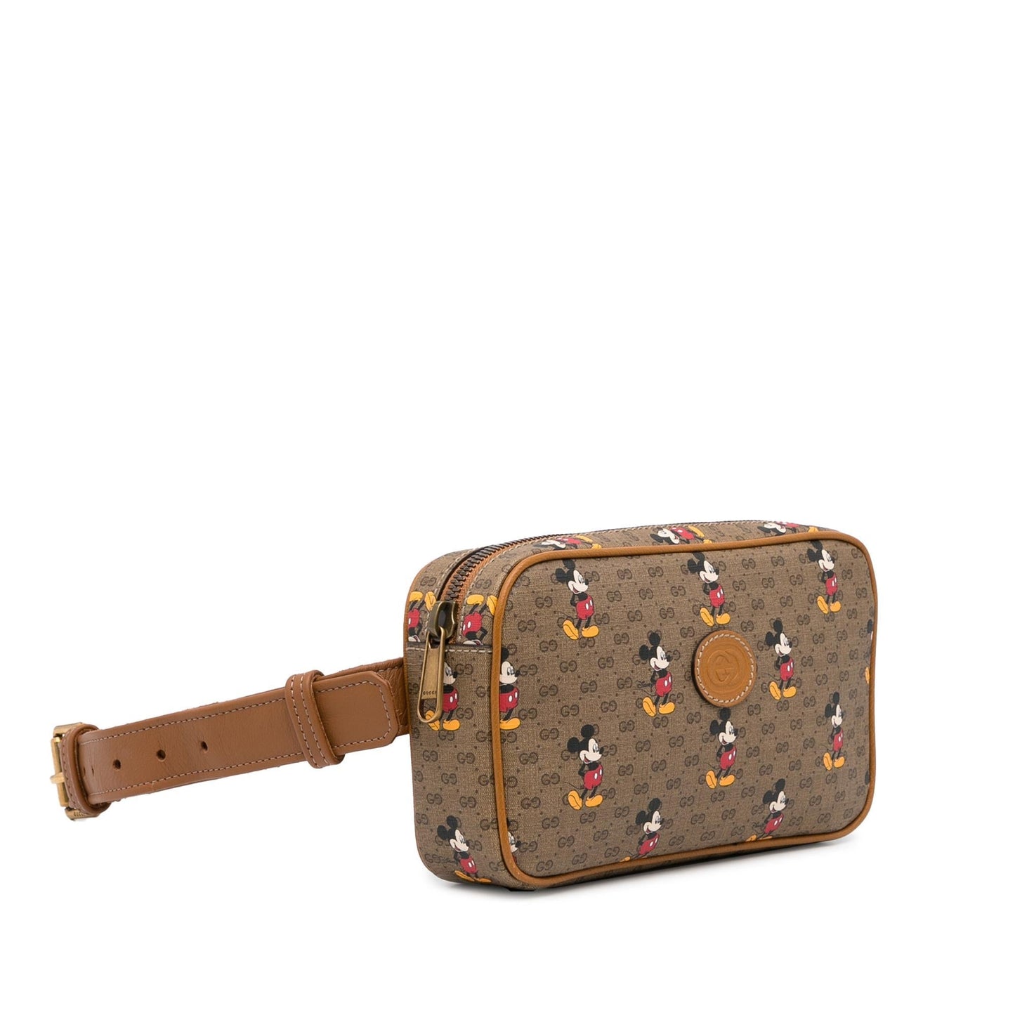 Gucci GG Supreme Mickey Belt SHG-wmmSkK Canvas Brown Accessory