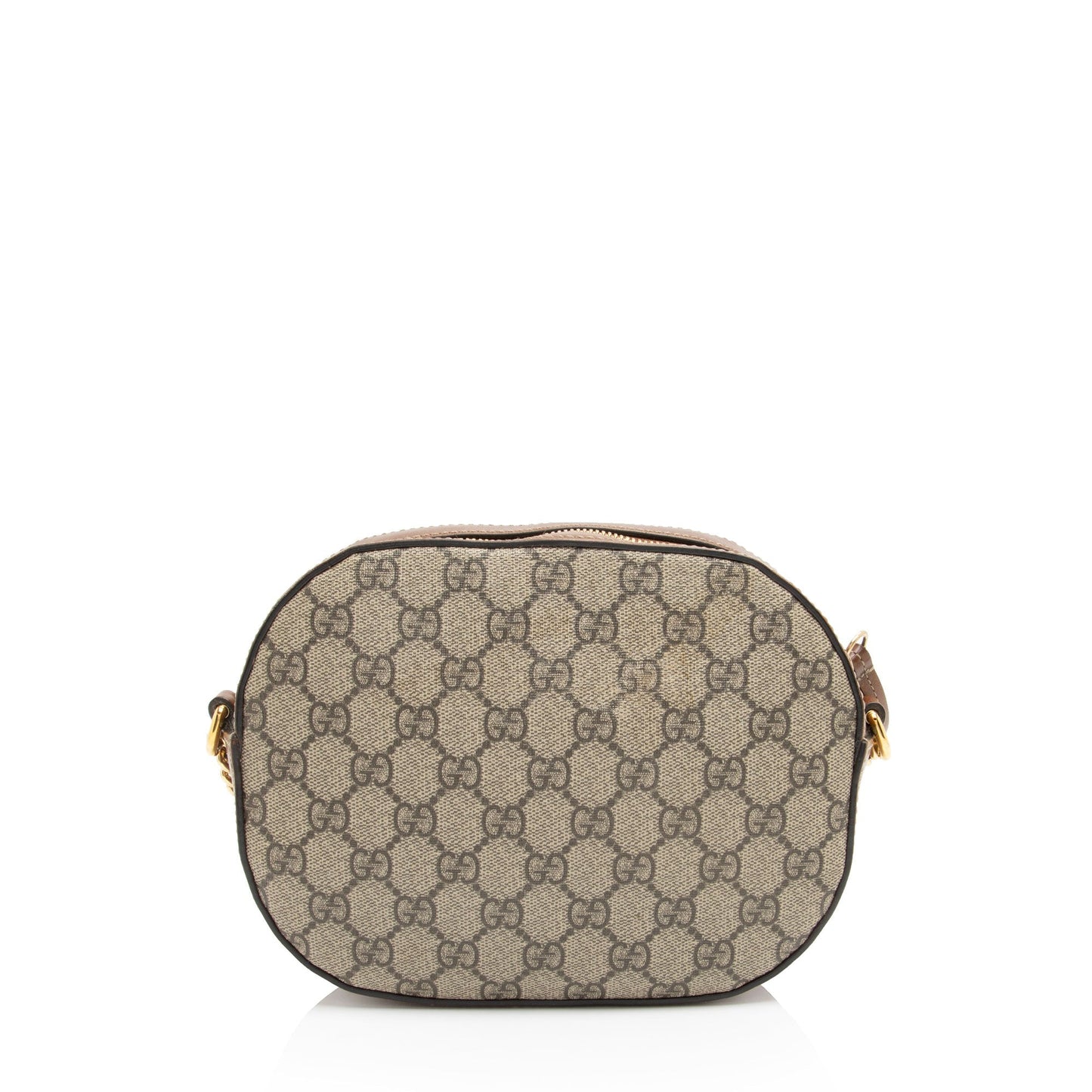 Gucci GG Supreme Chain SHF-9vmlmQ Leather Canvas Brown Beige Crossbody Bag