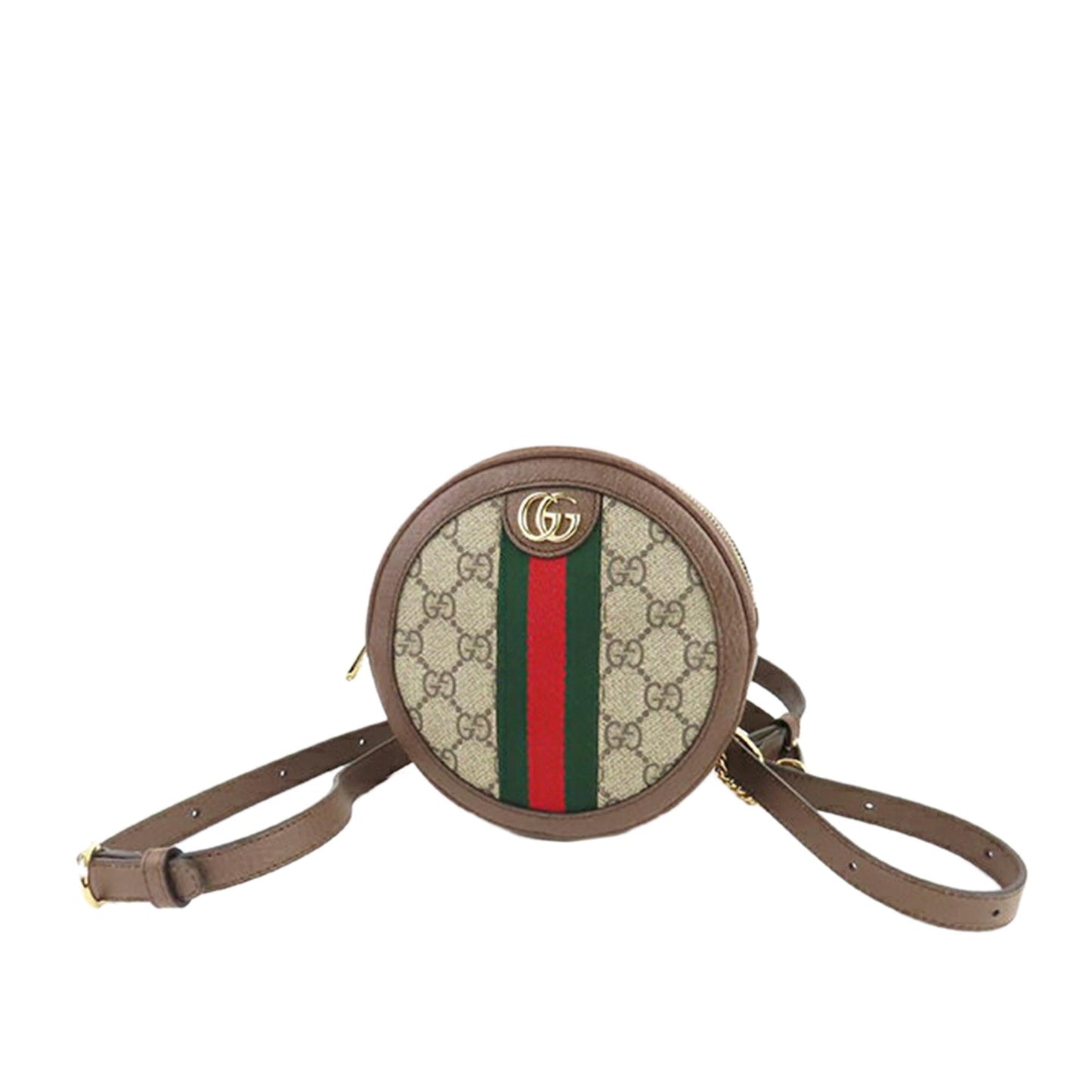 Gucci GG Supreme Round Ophidia Backpack Canvas Brown Mini