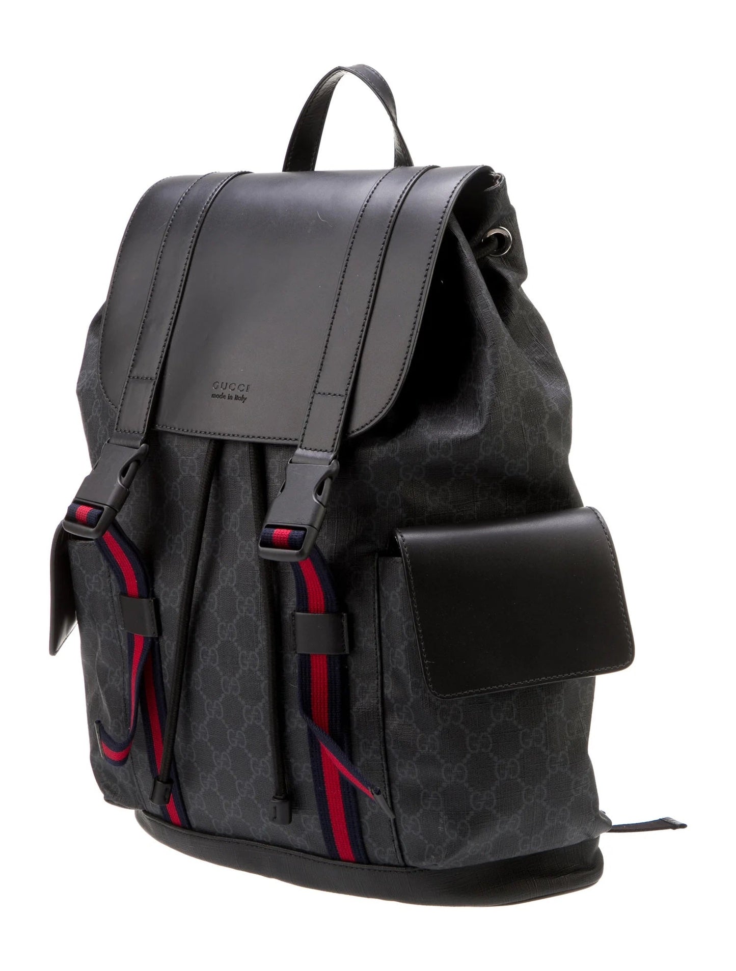 Gucci GG SUPREME APPIA WEB BACKPACK Monogram Calfskin