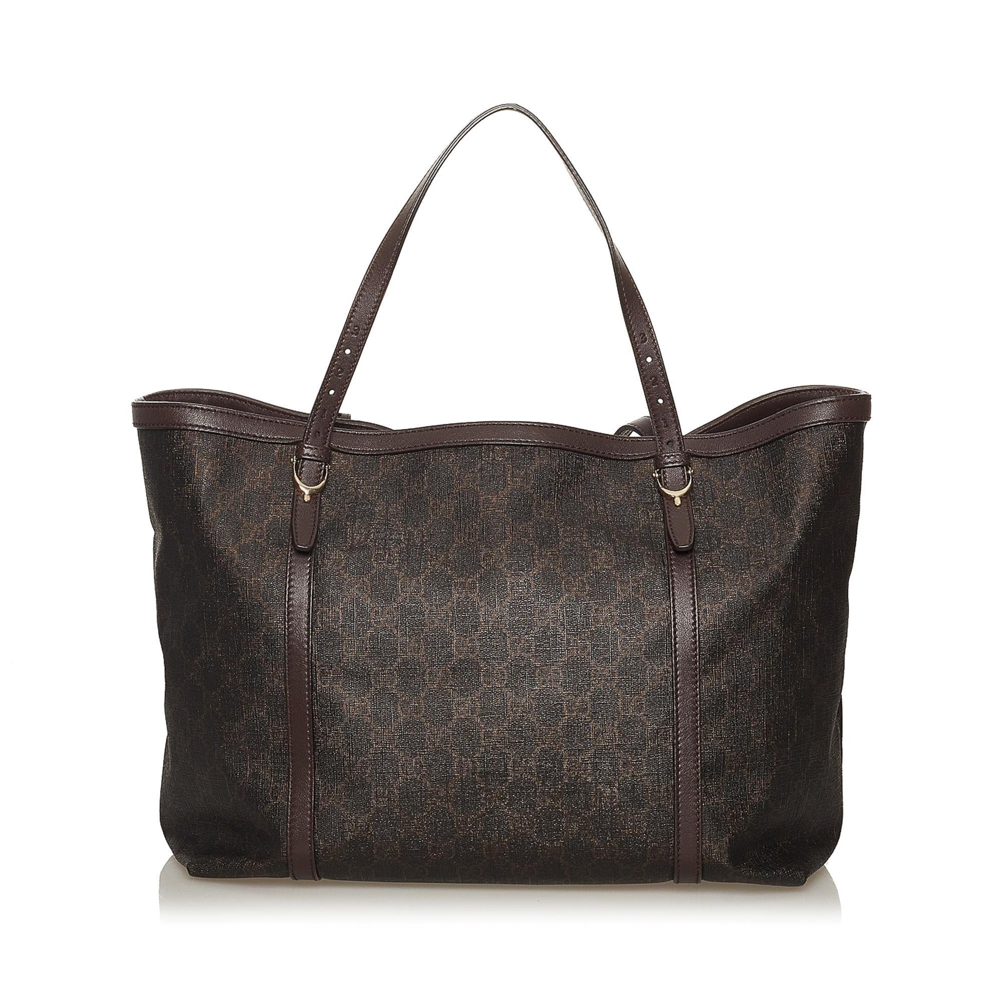Gucci GG Supreme Nice SHG Canvas Brown Tote Bag Bag Shg