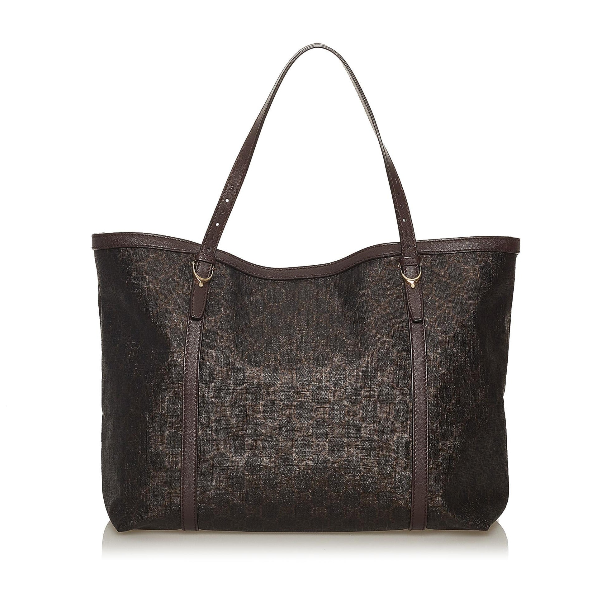 Gucci GG Supreme Nice SHG Canvas Brown Tote Bag Bag Shg