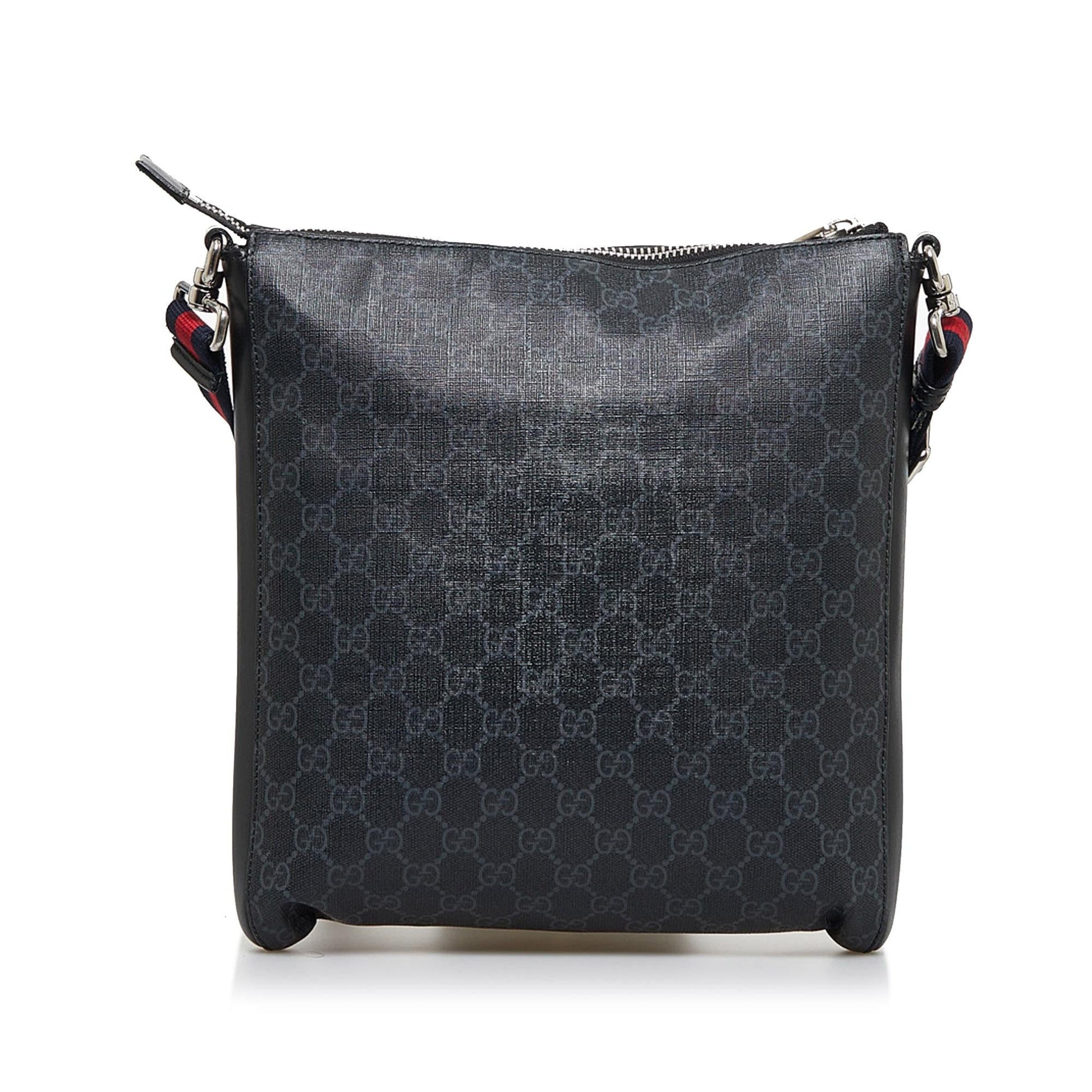 Gucci GG Supreme Night Courier SHG-2BMRhr Canvas Brown Crossbody Bag