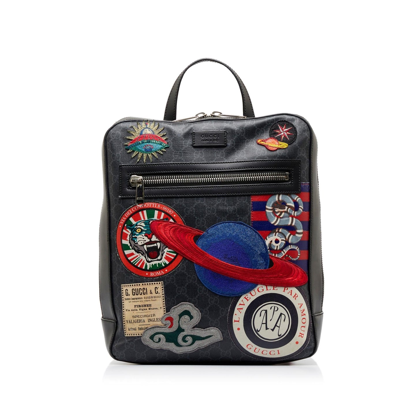 Gucci GG Supreme Night Courrier Backpack Canvas Black