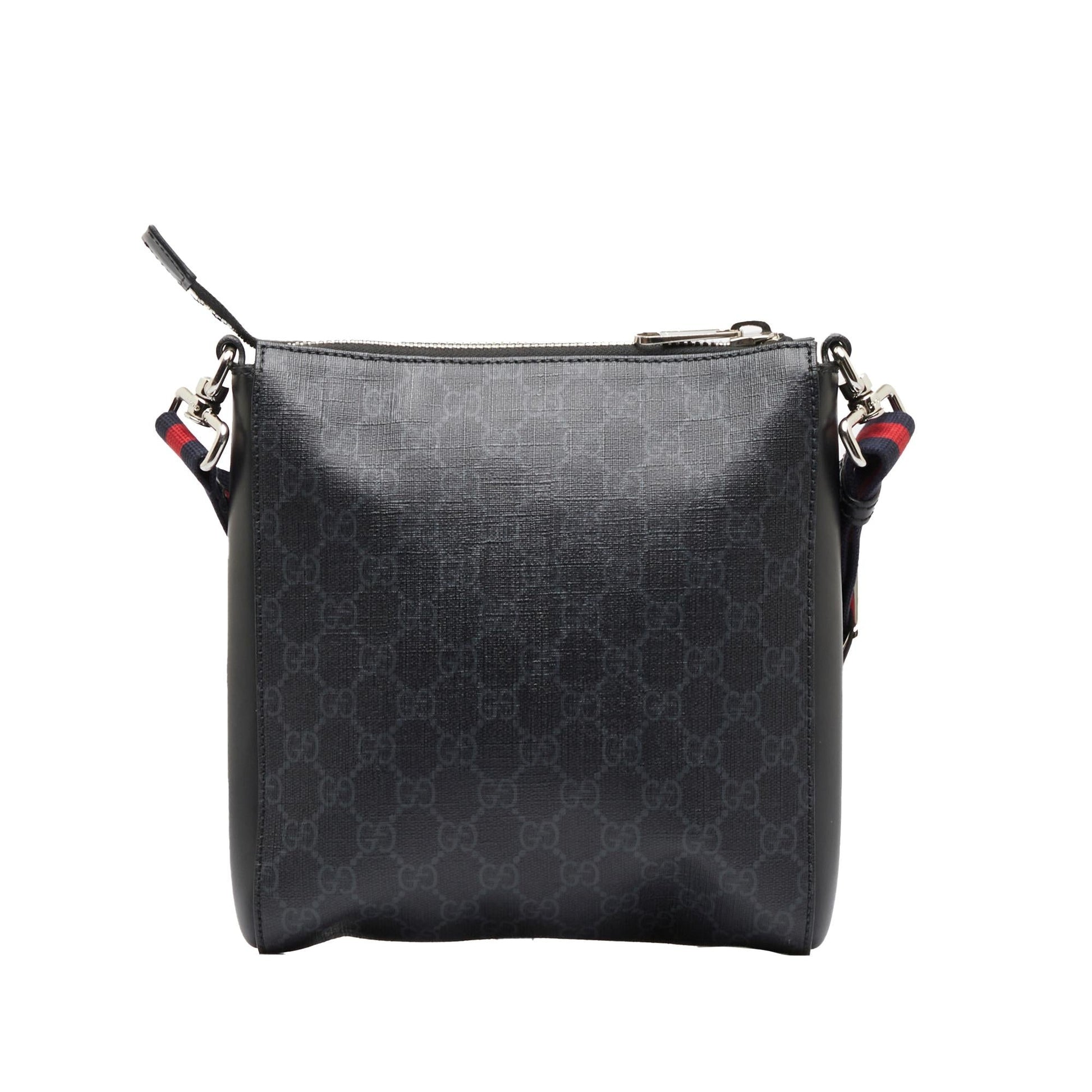 Gucci GG Supreme Night Courrier SHG-Qf1wvD Canvas Black Crossbody Bag