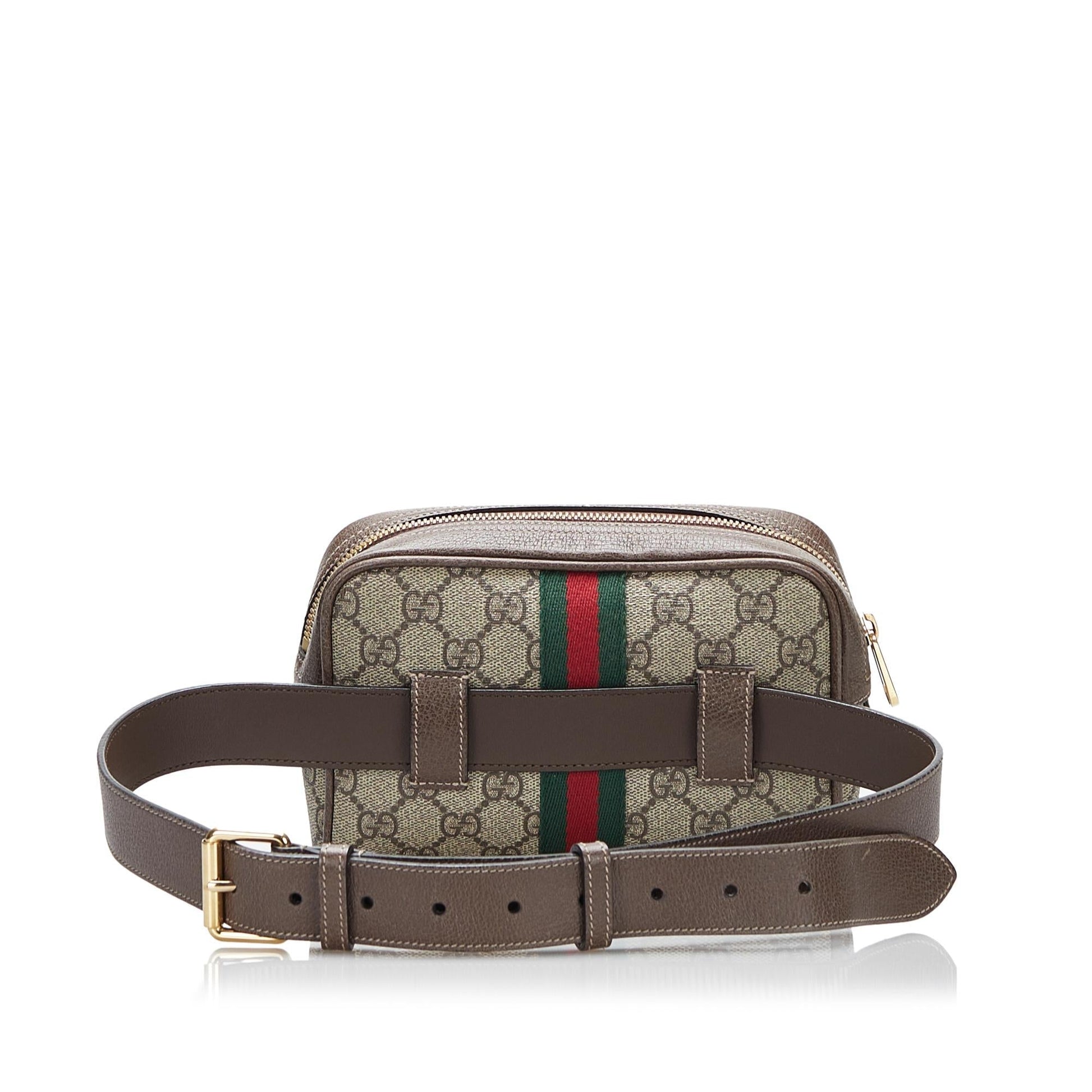 Gucci GG Supreme Ophidia Belt SHG-Z4XAJs Canvas Calf Brown Accessory