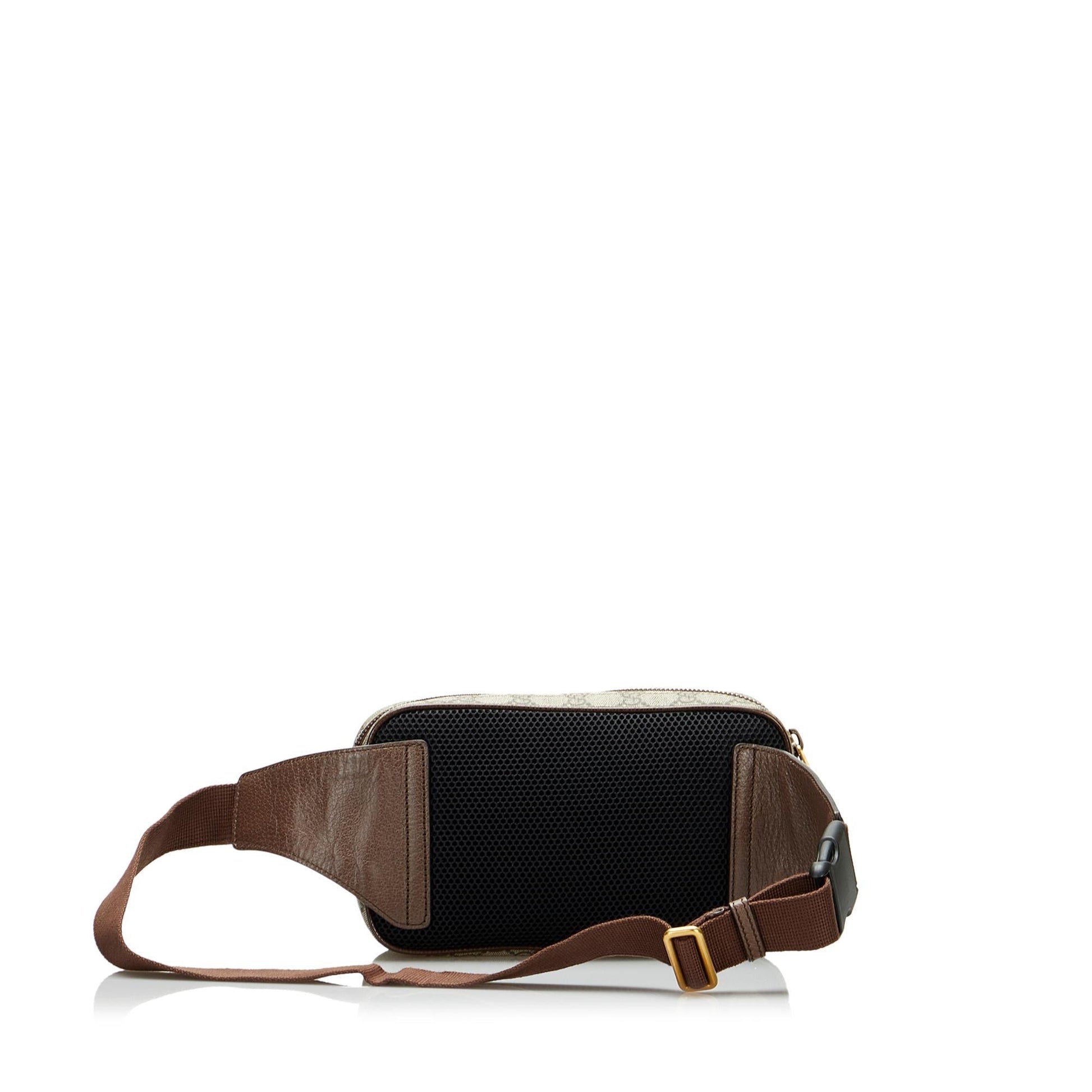 Gucci GG Supreme Ophidia Belt SHG-njFGZw Canvas Brown Accessory