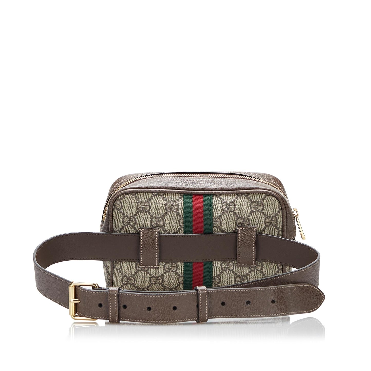 Gucci GG Supreme Ophidia Belt SHG-9I38zm Canvas Calf Brown Accessory