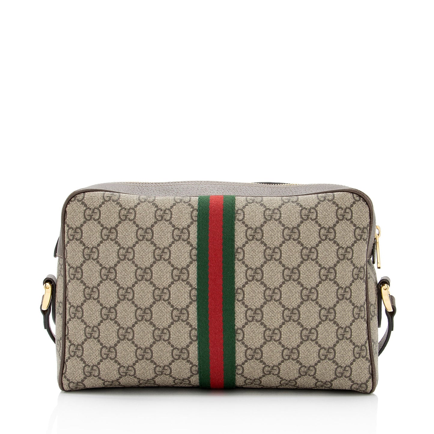 Gucci GG Supreme Ophidia Camera SHF-L4aMtl Leather Canvas Nylon Brown Crossbody Bag