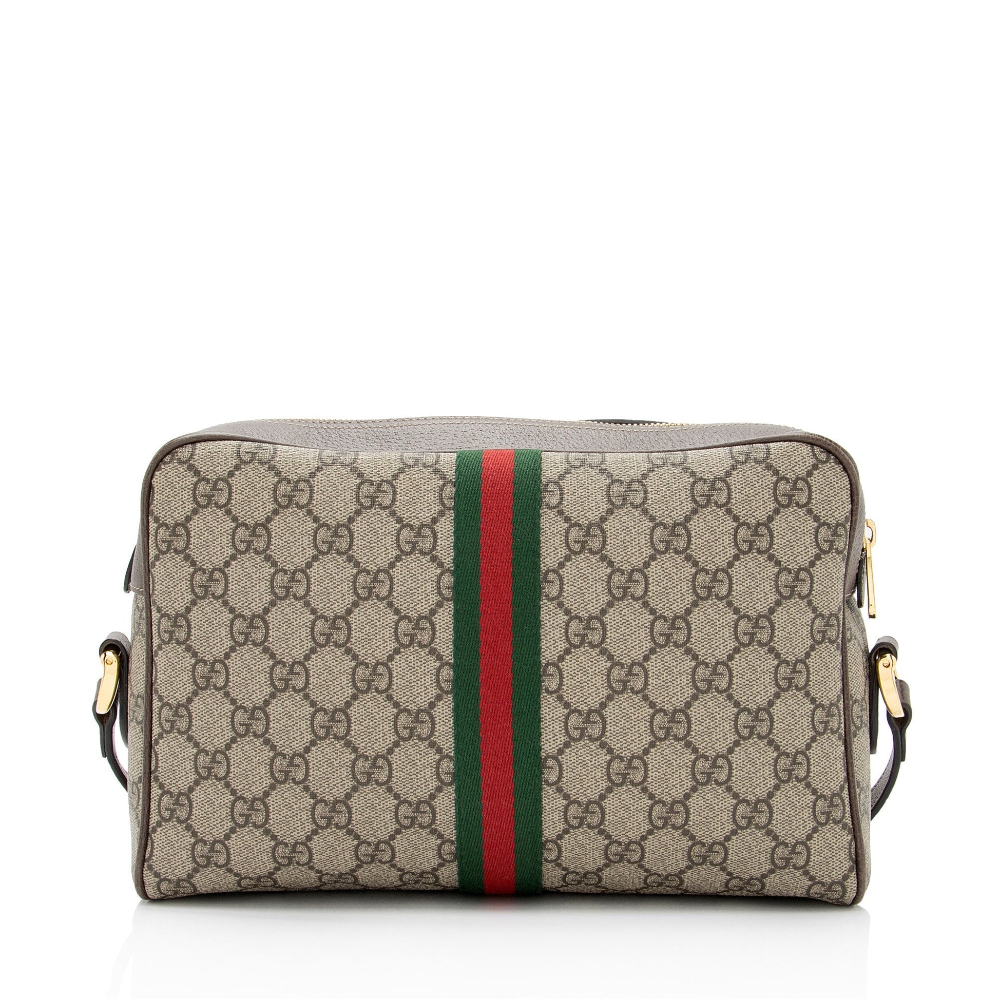 Gucci GG Supreme Ophidia Camera SHF-L4aMtl Leather Canvas Nylon Brown Crossbody Bag