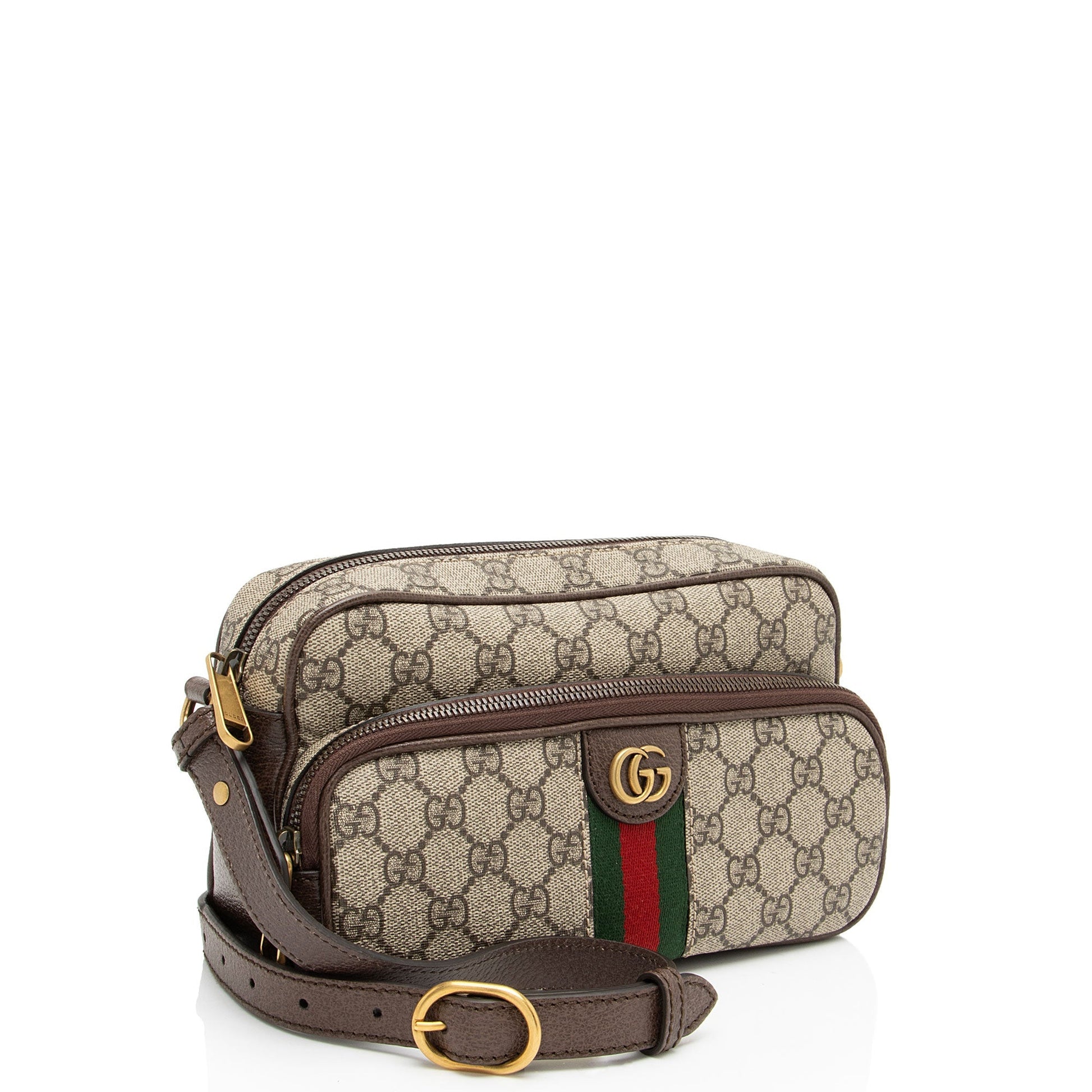 Gucci GG Supreme Ophidia Camera Canvas Brown Crossbody Bag