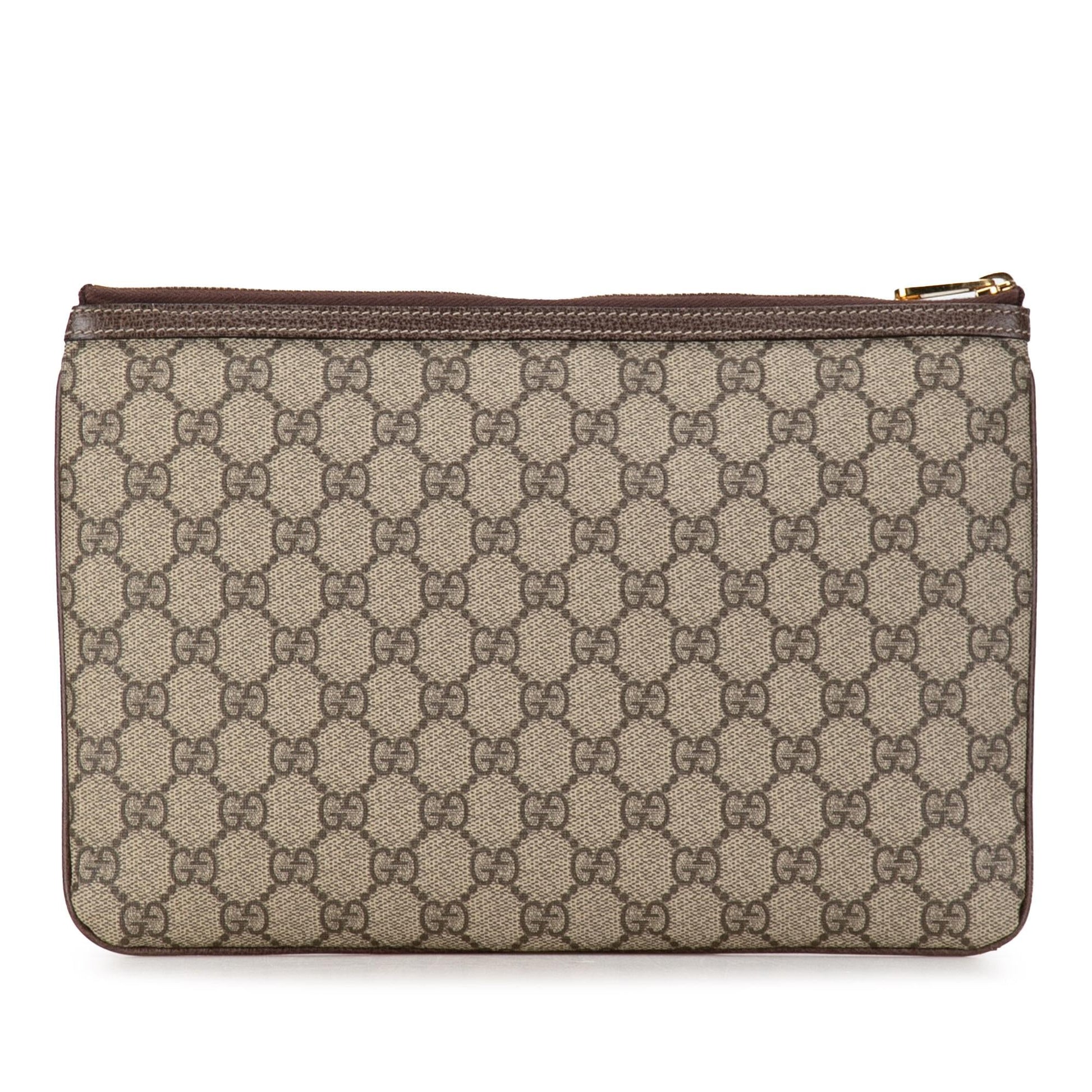 Gucci GG Supreme Ophidia SHG-iO15tk Canvas Brown Clutch Bag