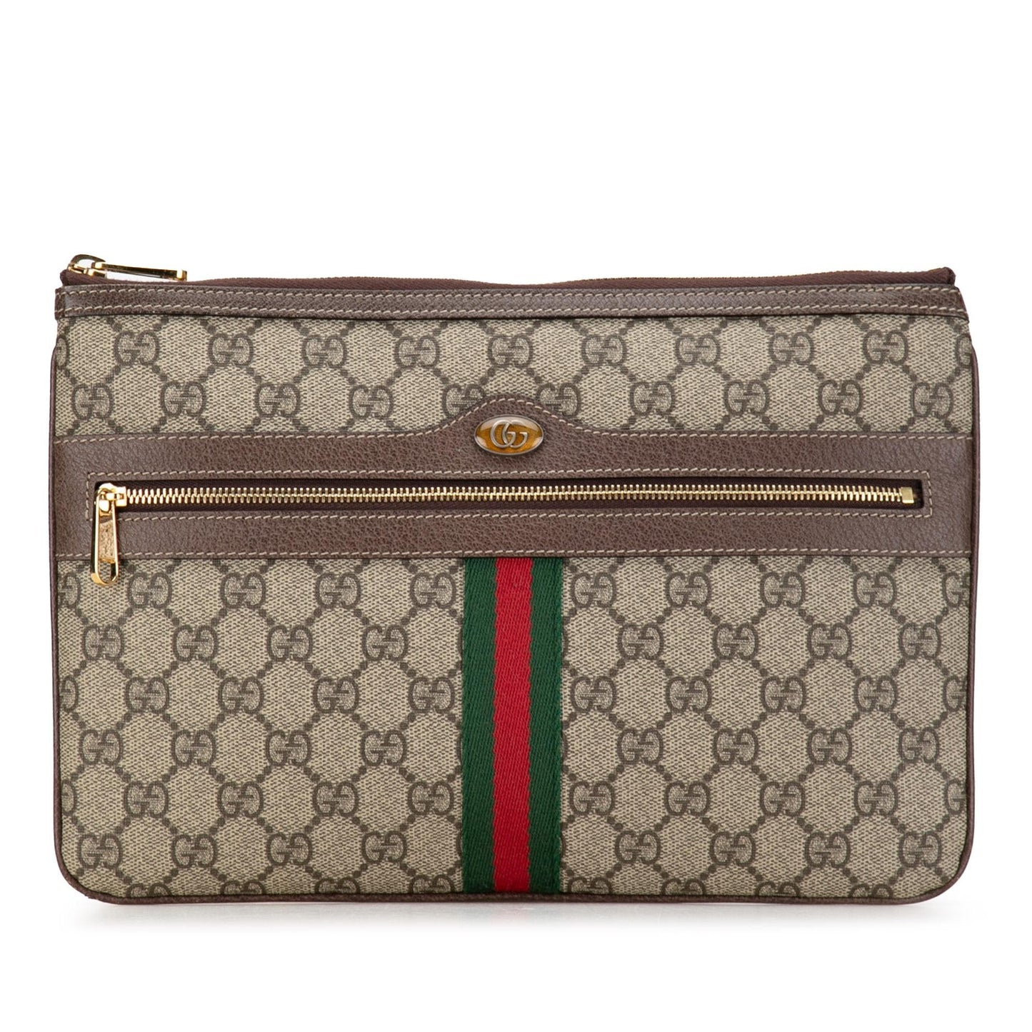 Gucci GG Supreme Ophidia SHG-iO15tk Canvas Brown Clutch Bag