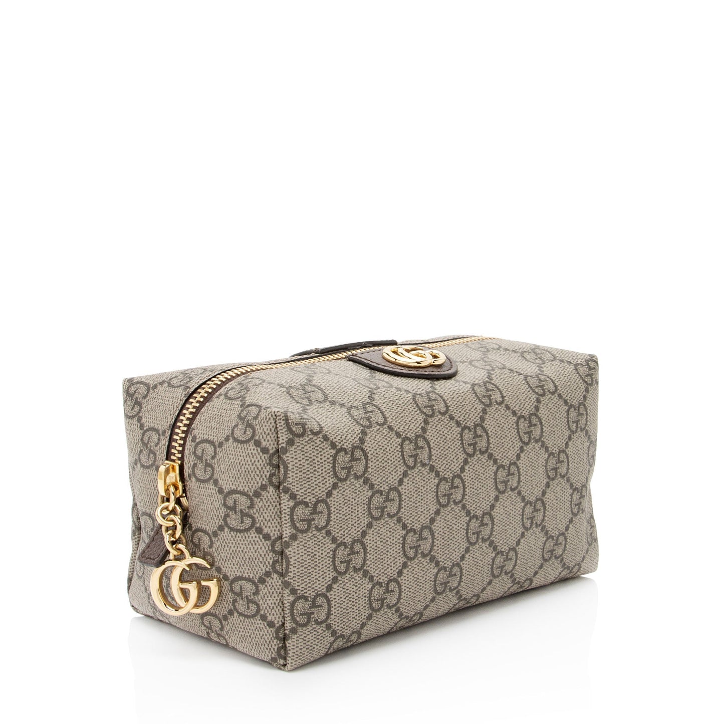 Gucci GG Supreme Ophidia Cosmetic Pouch Leather Canvas Brown Beige Handbag