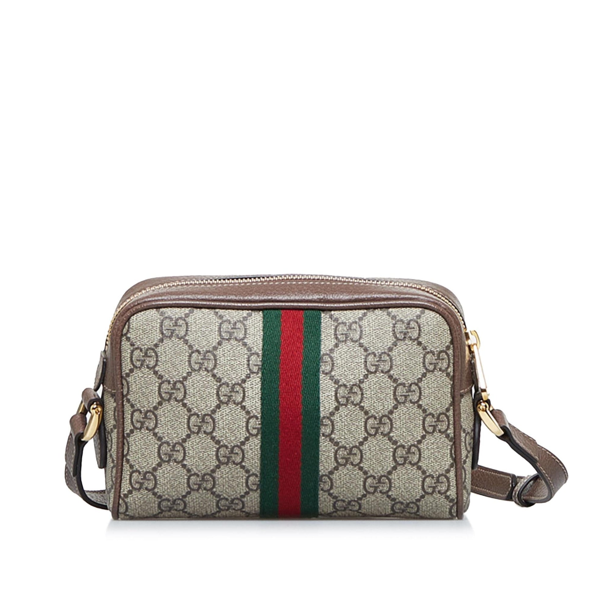 Gucci GG Supreme Ophidia SHG-k1gqtW Canvas Calf Brown Crossbody Bag