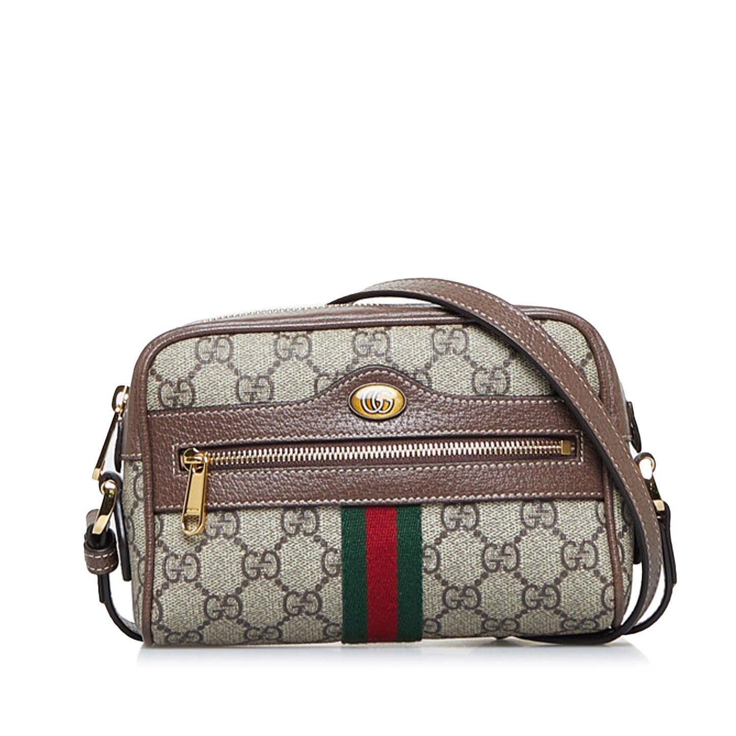 Gucci GG Supreme Ophidia SHG-k1gqtW Canvas Calf Brown Crossbody Bag