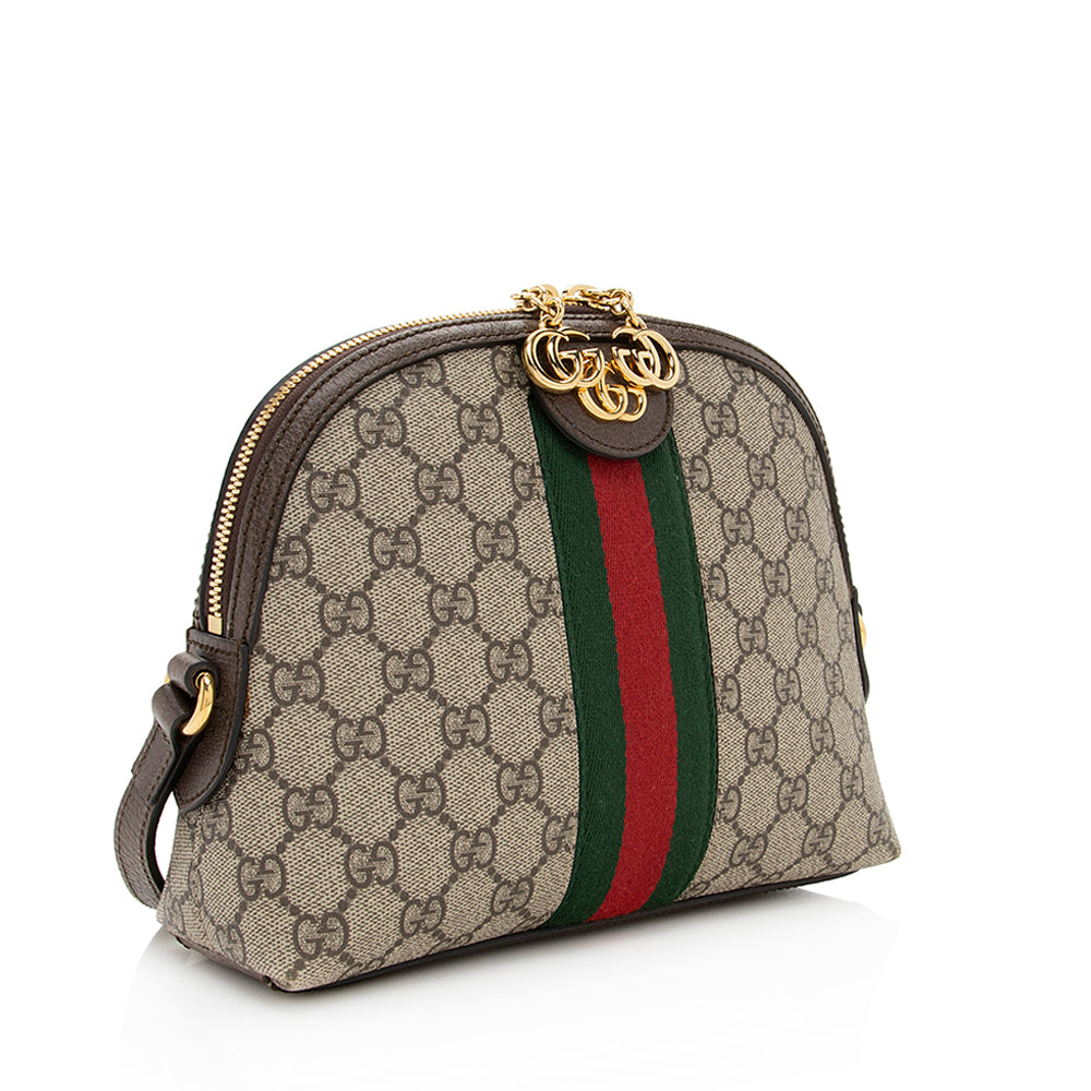 Gucci GG Supreme Ophidia Dome SHF Leather Canvas Nylon Brown Crossbody Bag 3