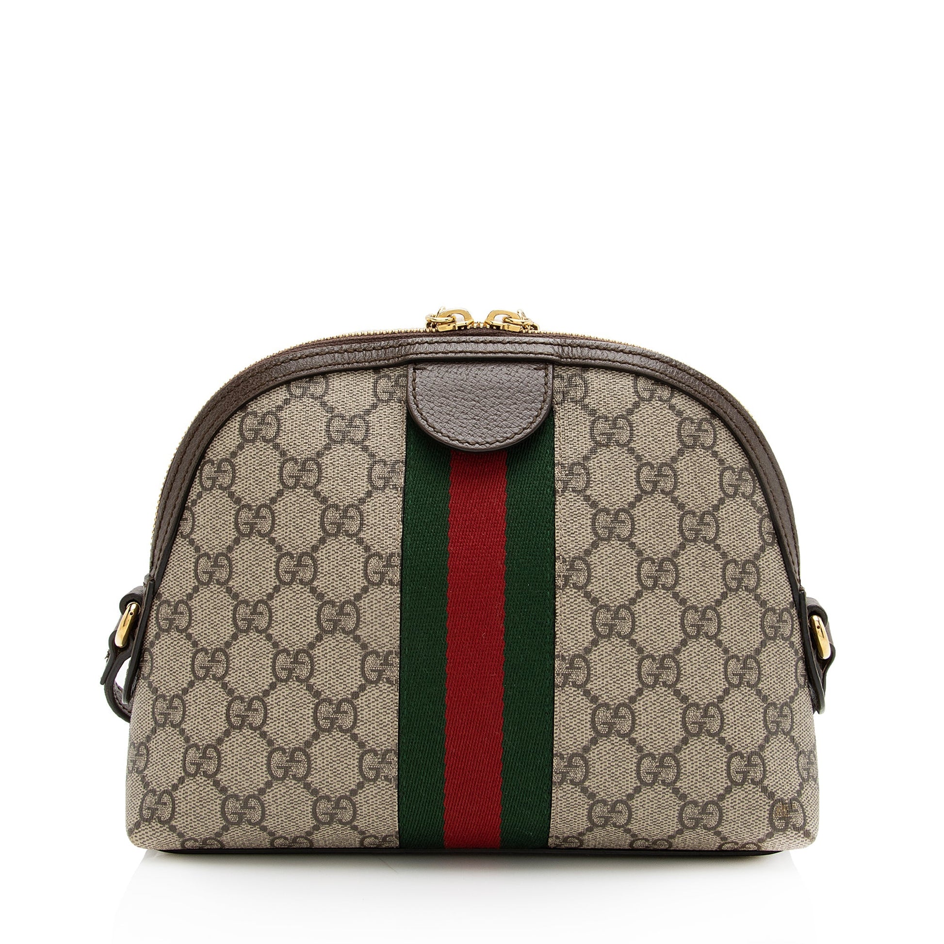 Gucci GG Supreme Ophidia Dome SHF Leather Canvas Nylon Brown Crossbody Bag