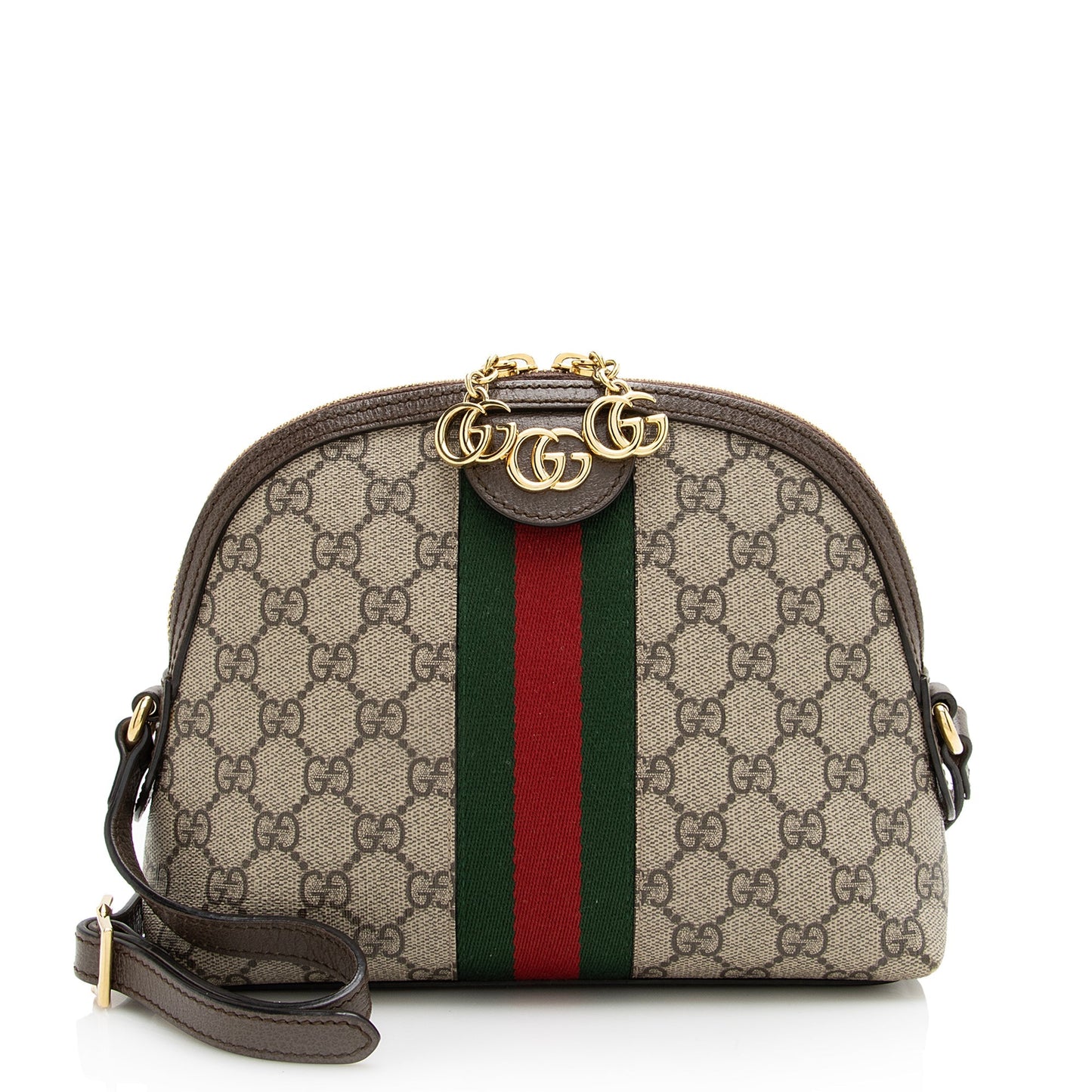 Gucci GG Supreme Ophidia Dome SHF Leather Canvas Nylon Brown Crossbody Bag