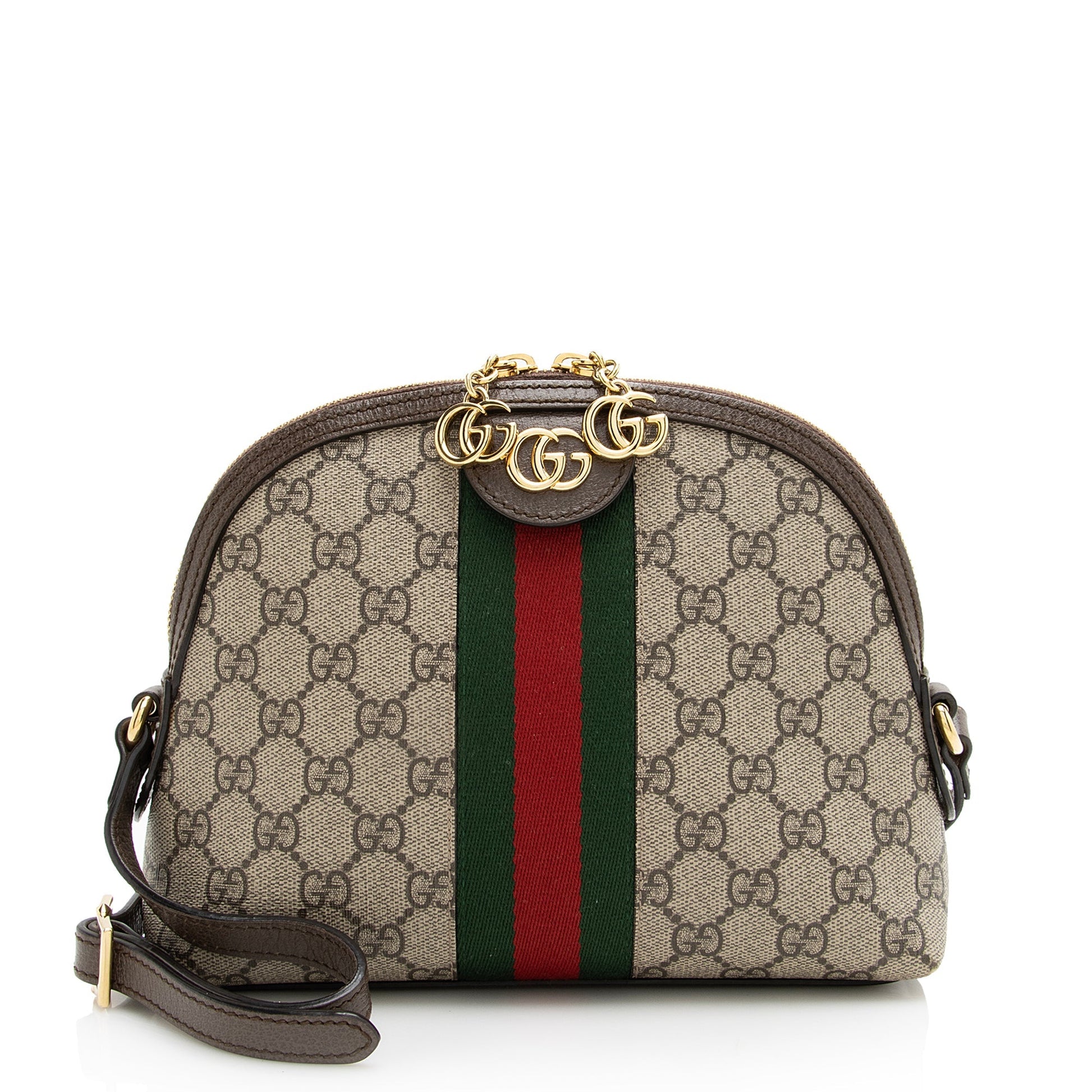 Gucci GG Supreme Ophidia Dome SHF Leather Canvas Nylon Brown Crossbody Bag