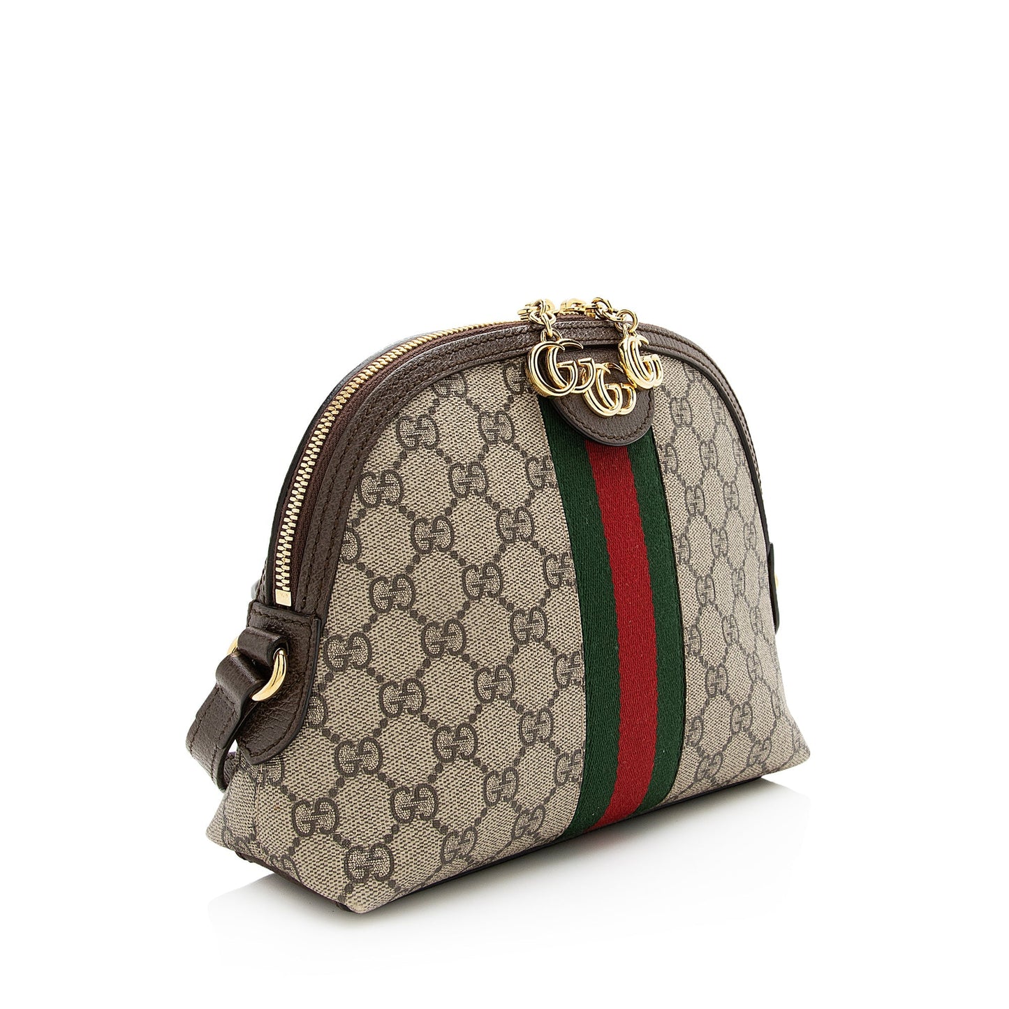 Gucci GG Supreme Ophidia Dome SHF Leather Canvas Nylon Brown Crossbody Bag