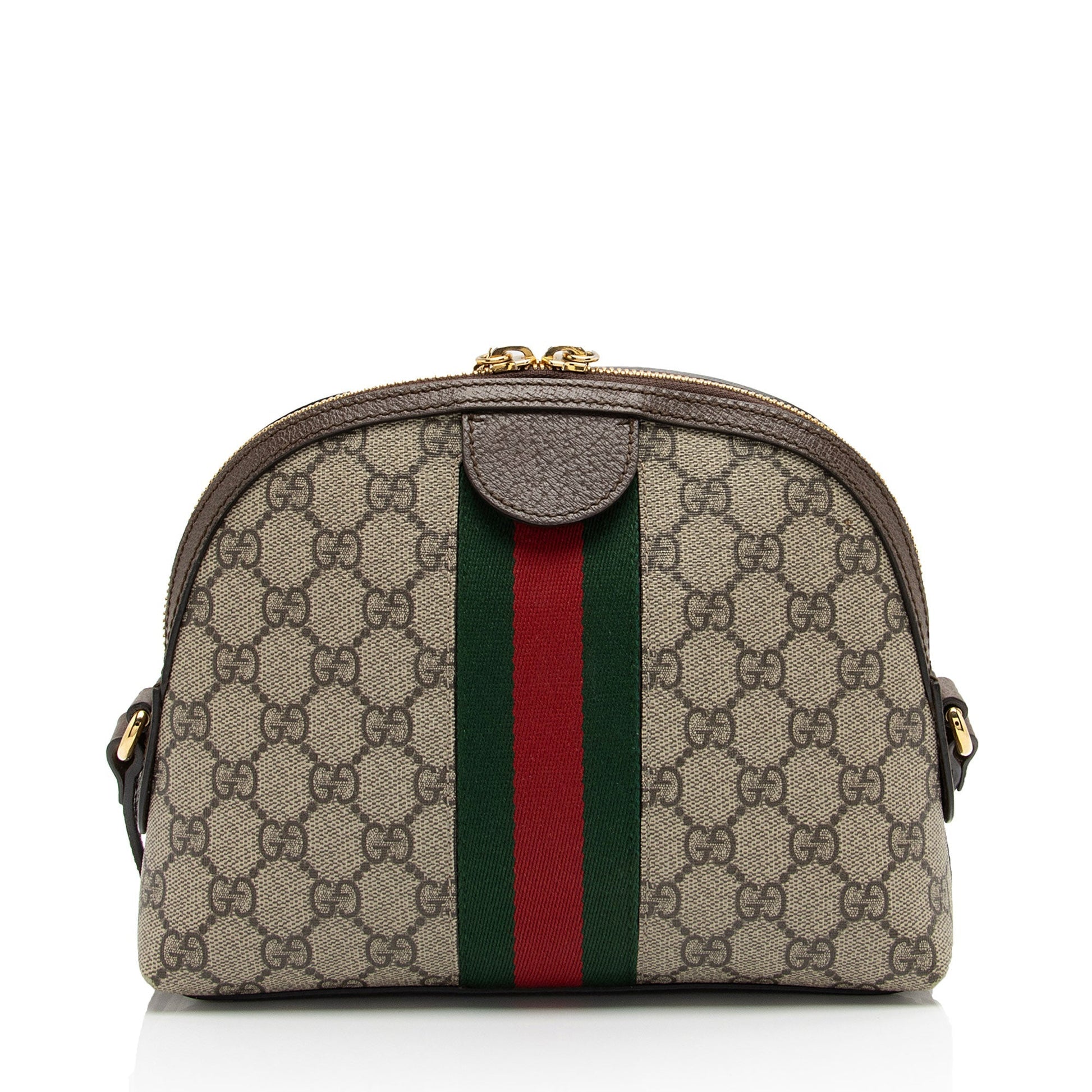 Gucci GG Supreme Ophidia Dome SHF-NZZCK4 Leather Canvas Nylon Brown Crossbody Bag