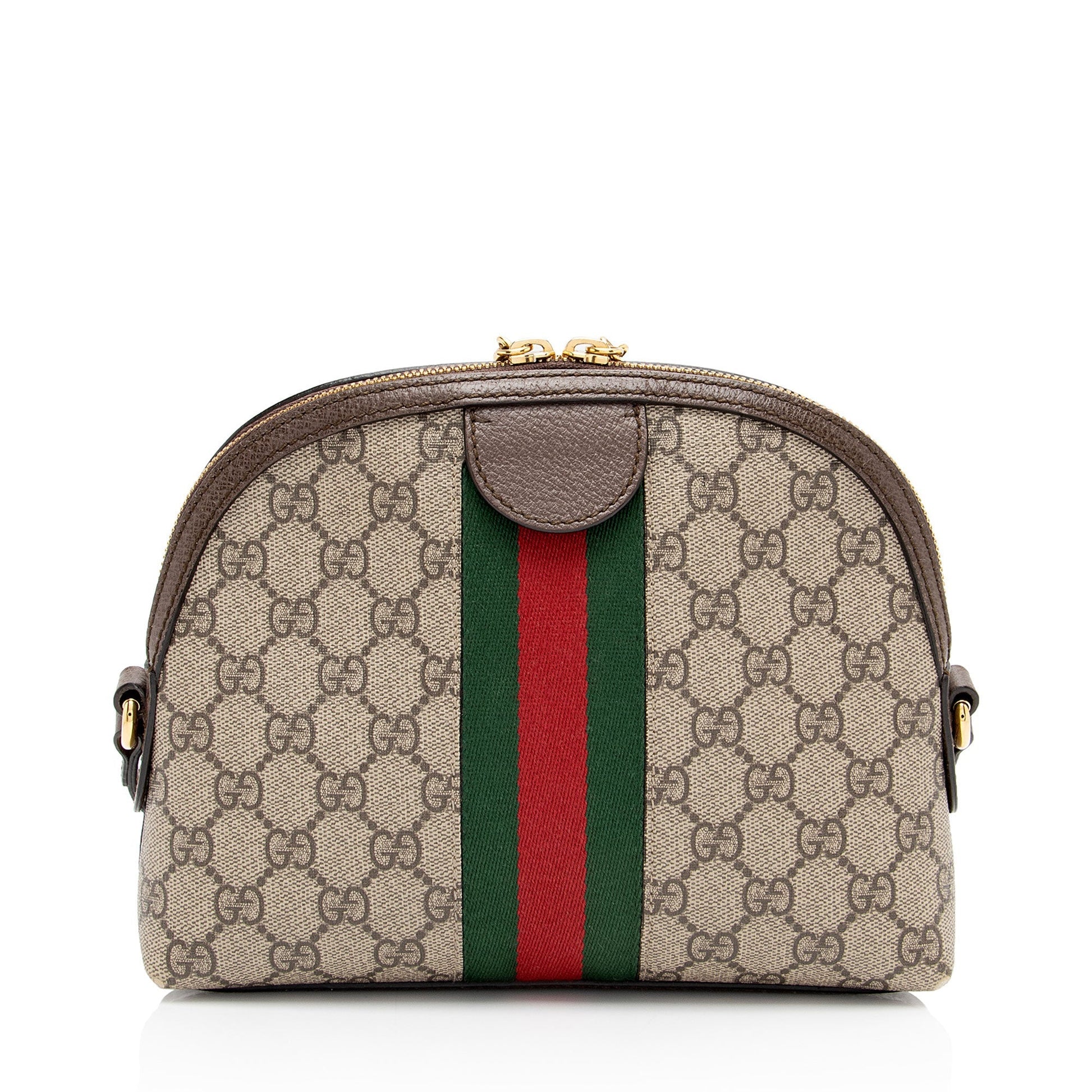 Gucci GG Supreme Ophidia Dome SHF-Y7ZqHY Leather Canvas Nylon Brown Crossbody Bag