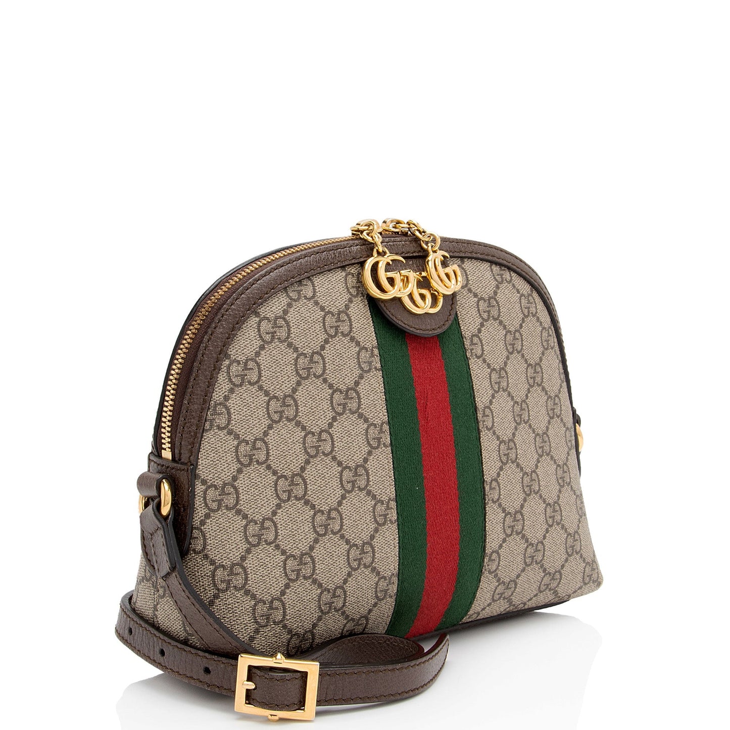 Gucci GG Supreme Ophidia Dome SHF-Y7ZqHY Leather Canvas Nylon Brown Crossbody Bag