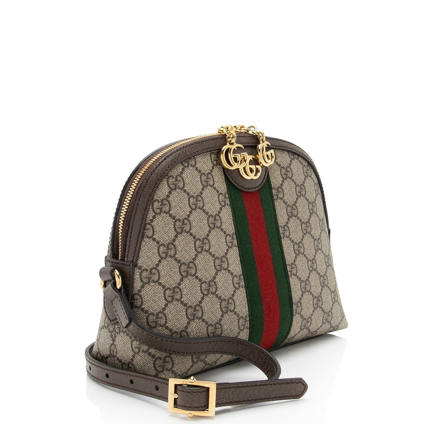 Gucci GG Supreme Ophidia Dome SHF-uygPiy Leather Canvas Nylon Brown Shoulder Bag