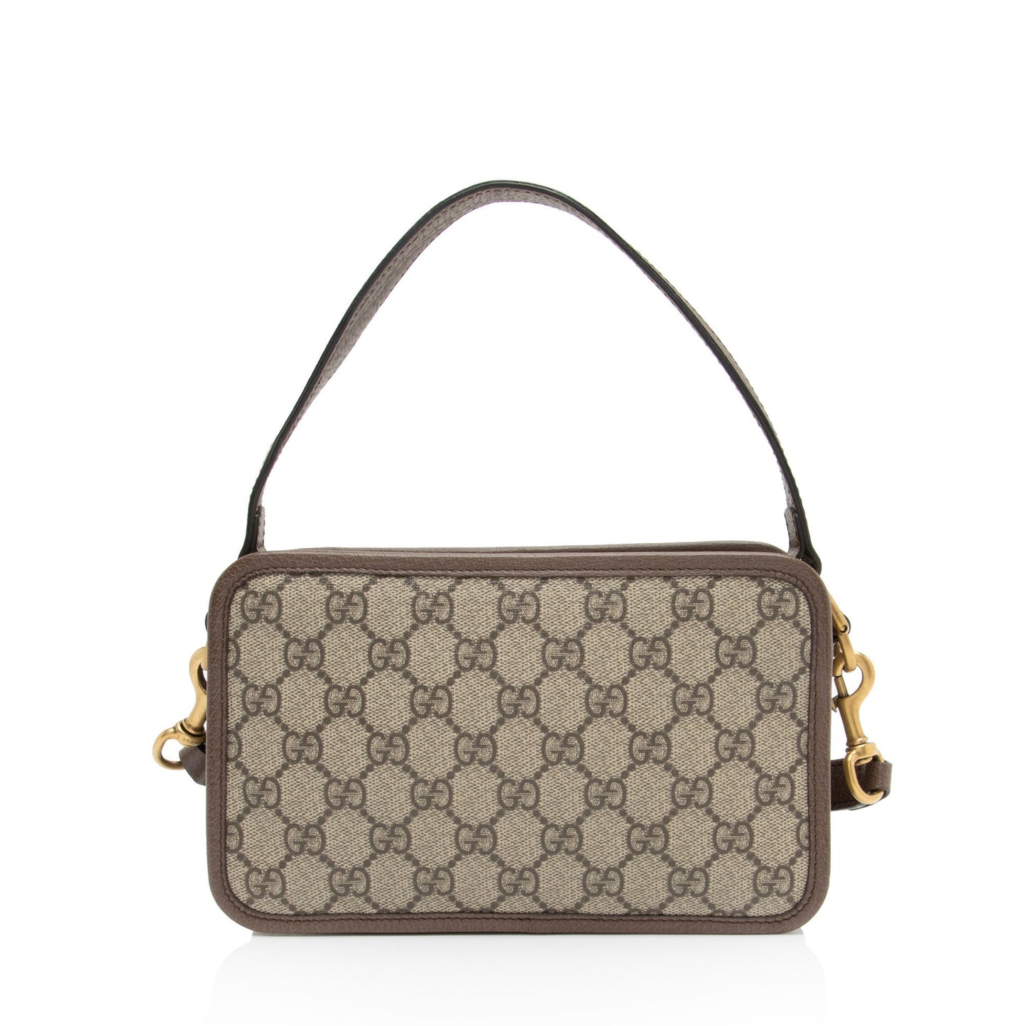 Gucci GG Supreme Ophidia Dual Leather Canvas Nylon Brown Crossbody Bag