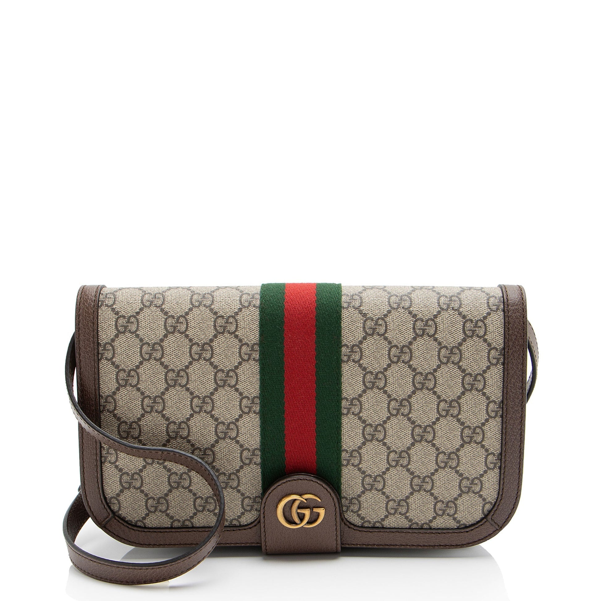 Gucci GG Supreme Ophidia New Acero Leather Canvas Nylon Brown Shoulder Bag Shf U8Zri2