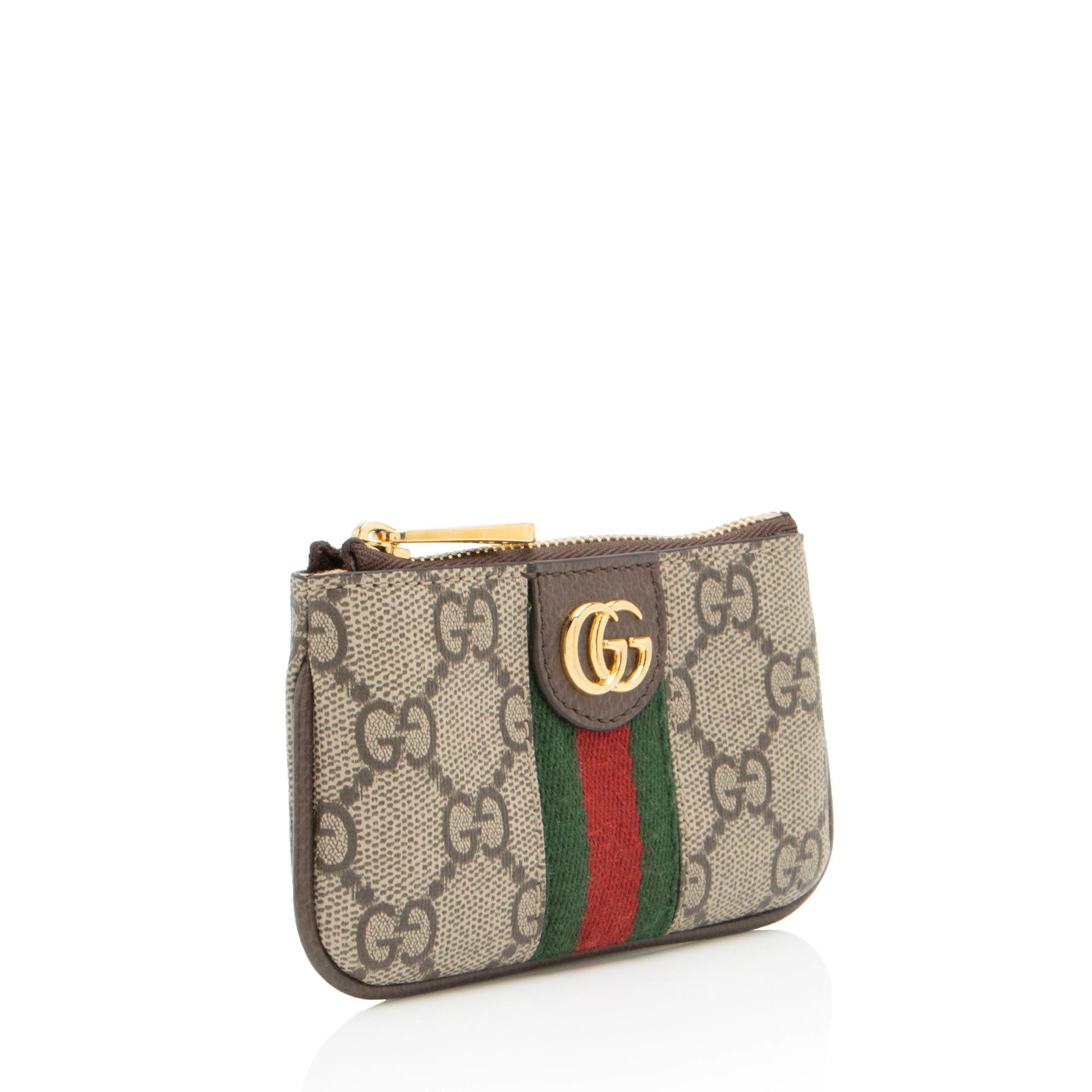 Gucci GG Supreme Ophidia Key Pouch Leather Canvas Nylon Brown Accessory Shf Oh7Mgq