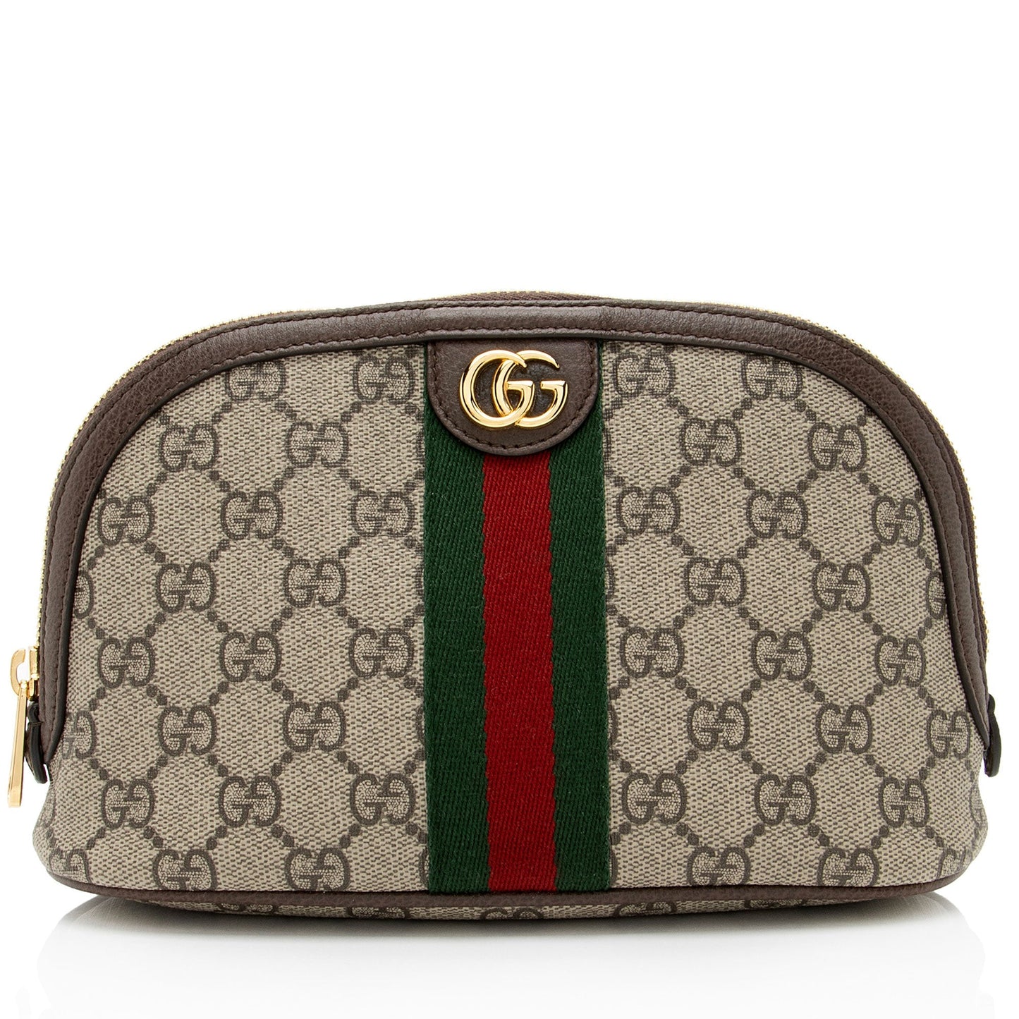 Gucci GG Supreme Ophidia Cosmetic Case Leather Canvas Nylon Brown Handbag Shf 9I1Fhg