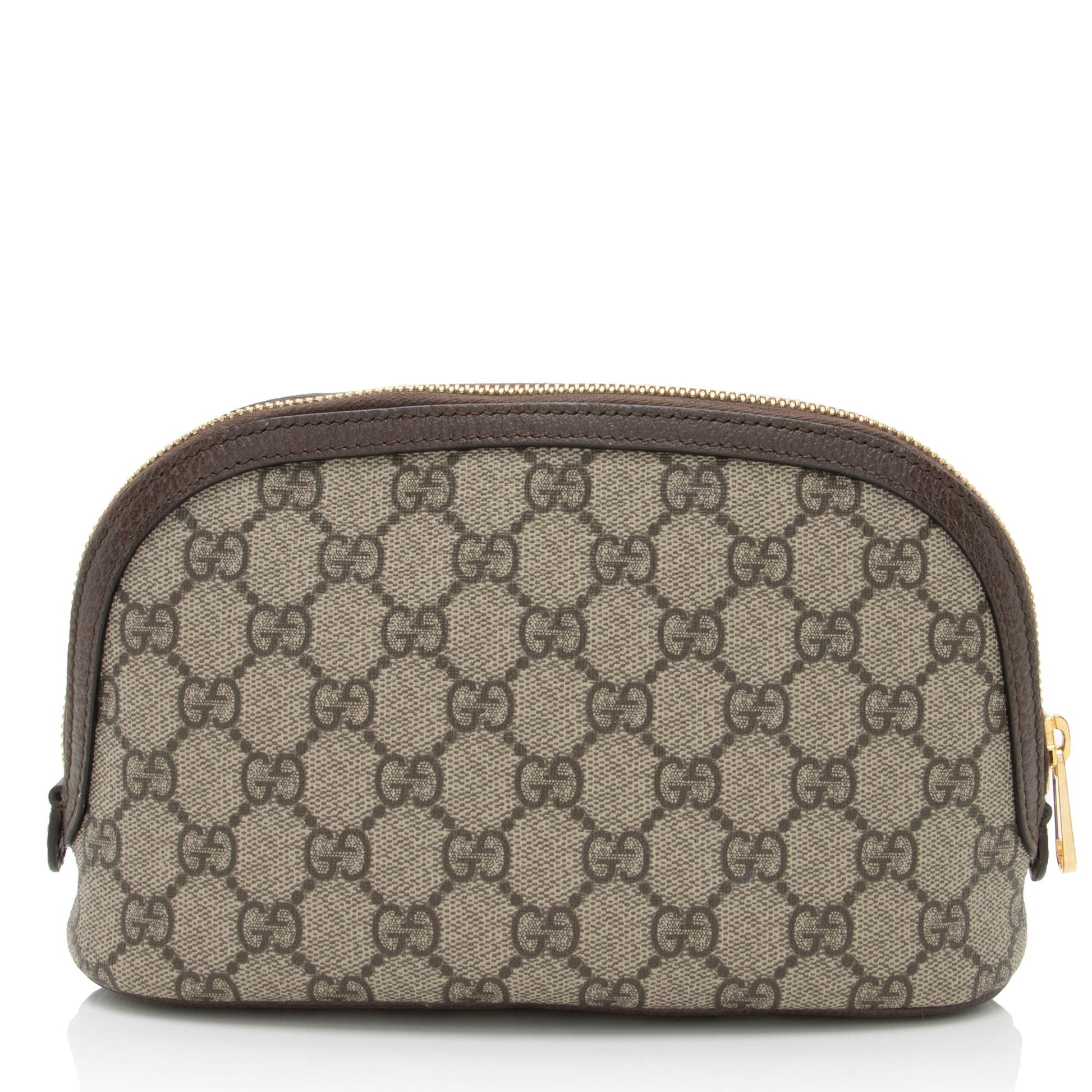 Gucci GG Supreme Ophidia Cosmetic Case Leather Canvas Nylon Brown Handbag