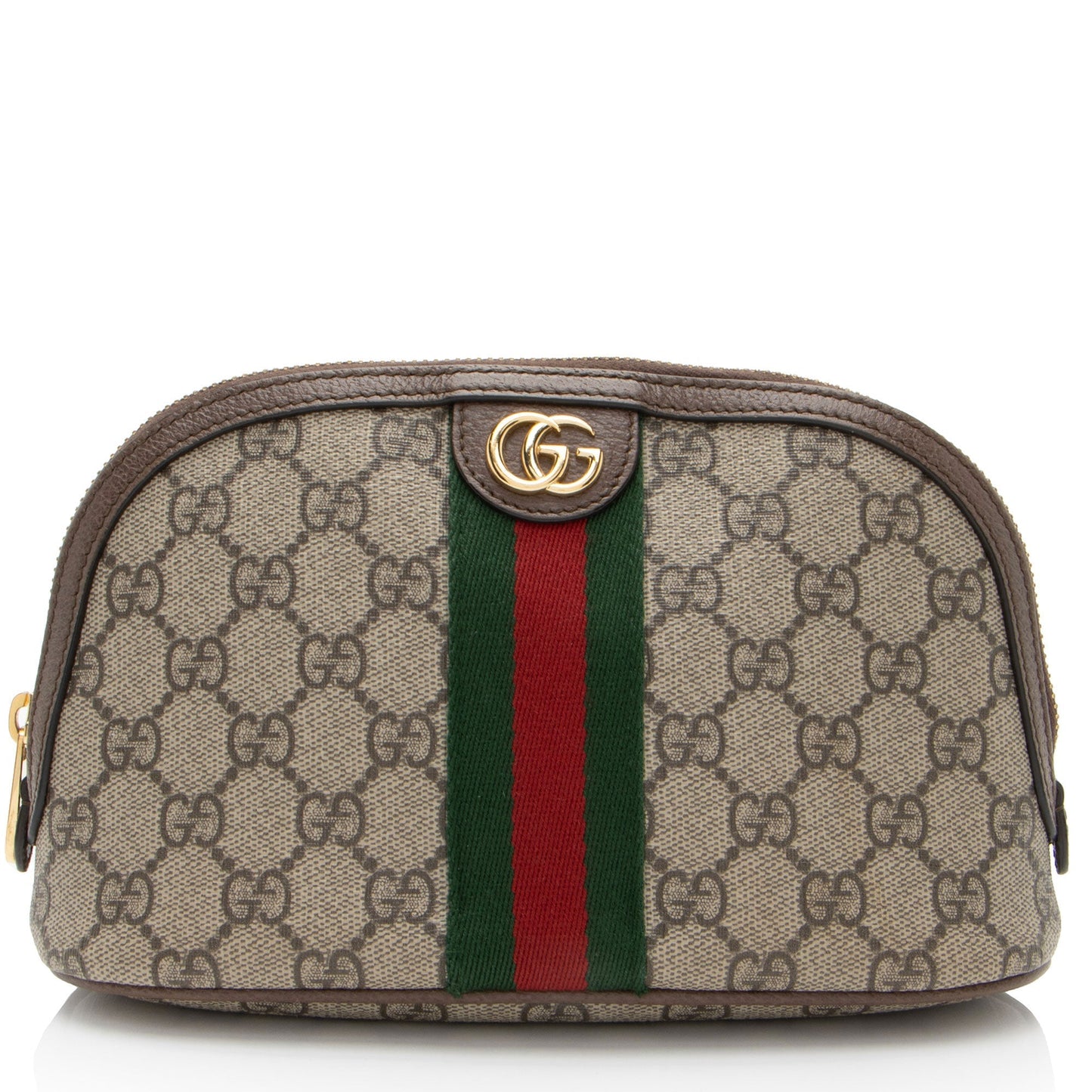 Gucci GG Supreme Ophidia Cosmetic Case Leather Canvas Nylon Brown Handbag Shf Esz9Lu