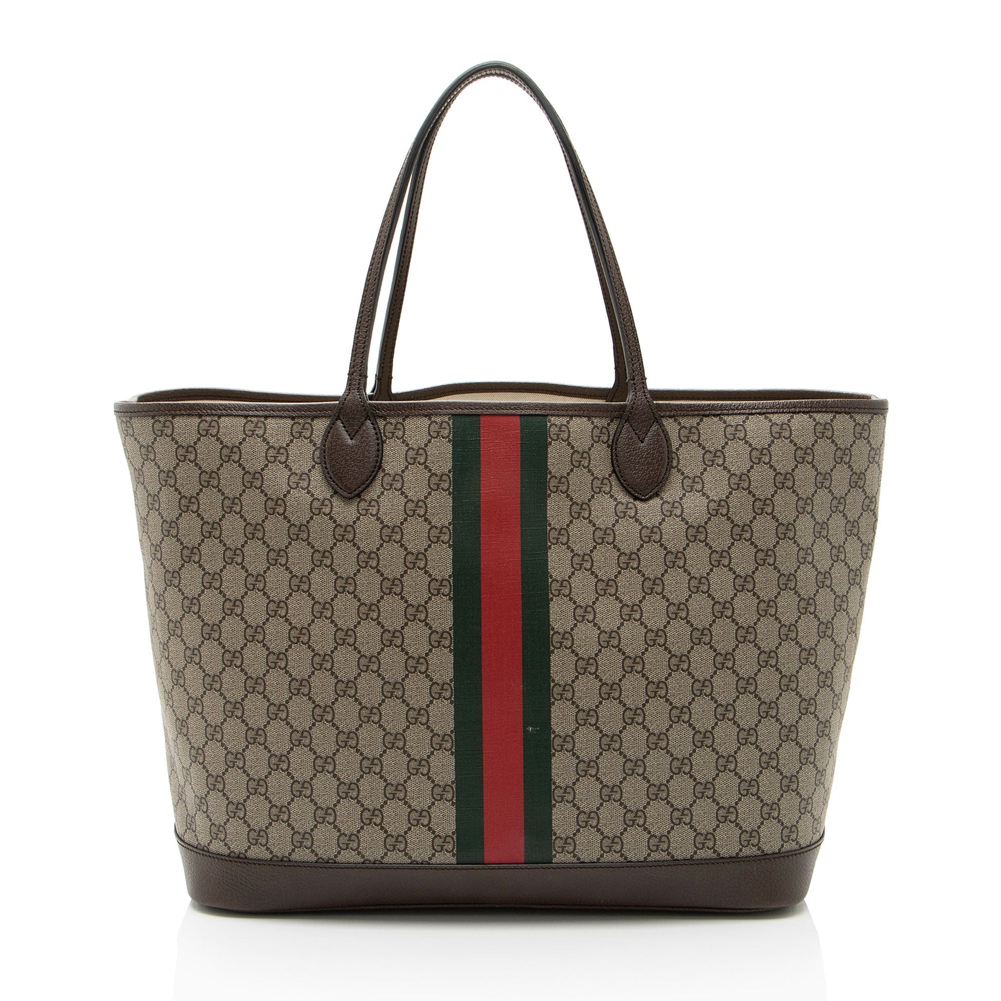 Gucci GG Supreme Ophidia SHF-bJk8DH Leather Canvas Brown Large Tote Bag