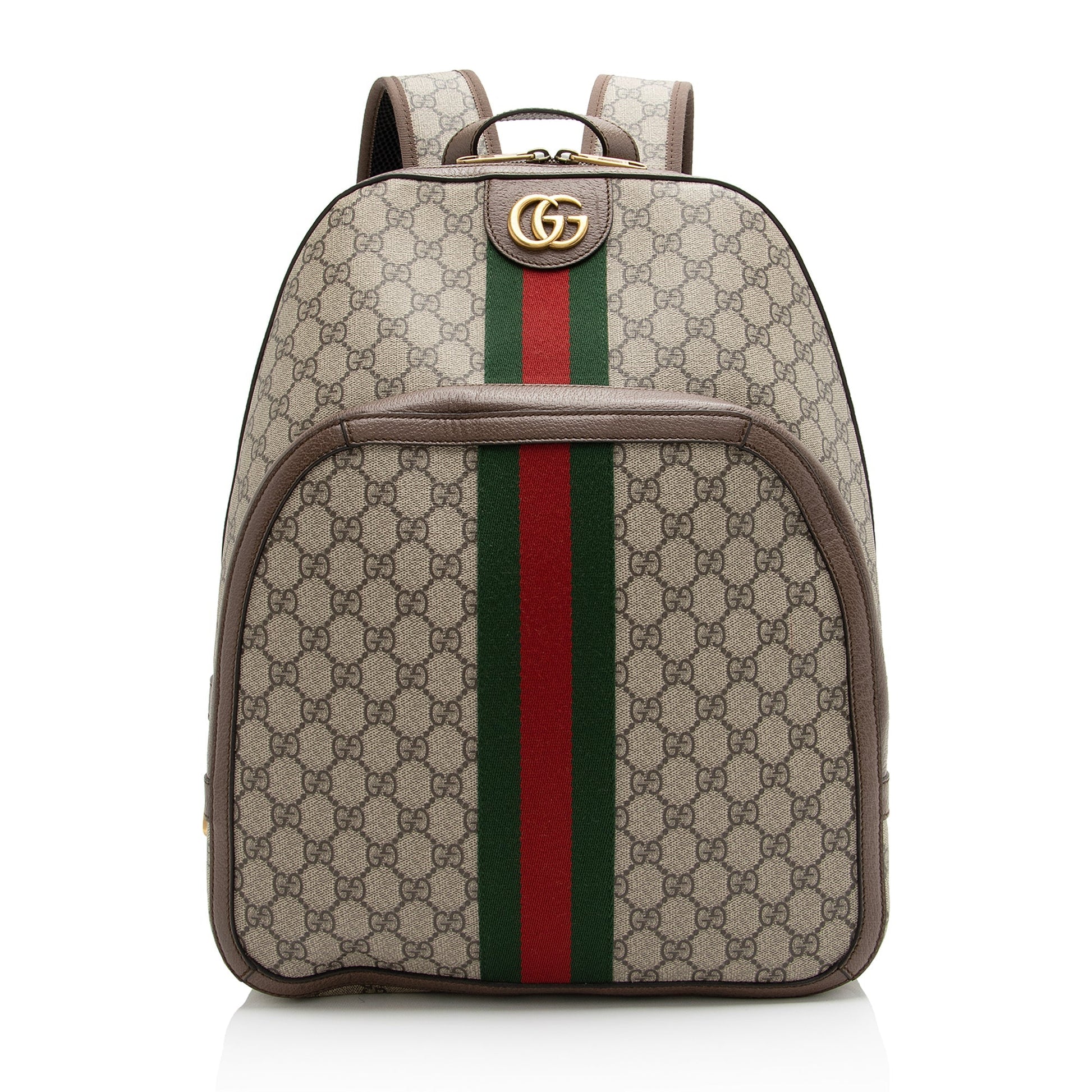 Gucci GG Supreme Ophidia Backpack SHF-MS84y9 Leather Canvas Nylon Brown Shoulder Bag