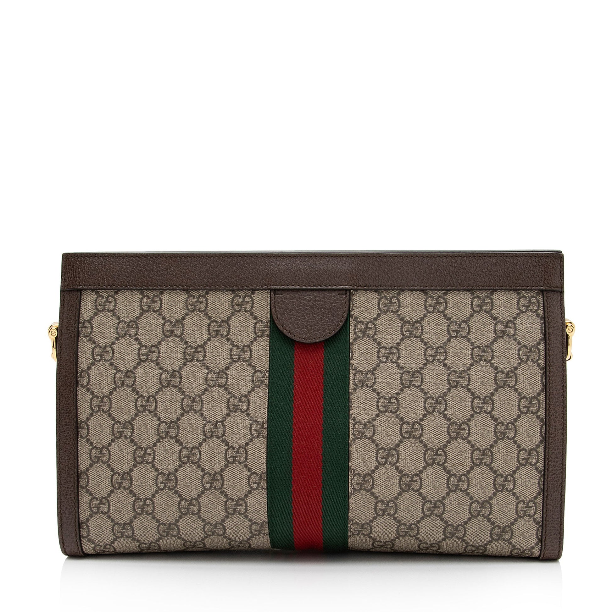 Gucci GG Supreme Ophidia Chain SHF-Z Leather Canvas Nylon Brown Shoulder Bag