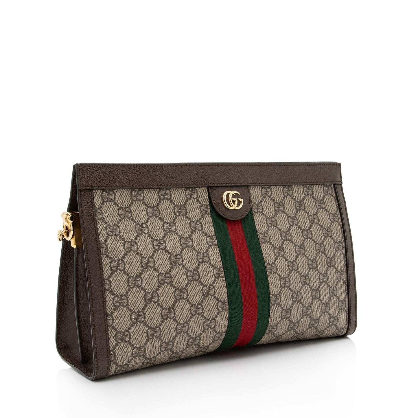 Gucci GG Supreme Ophidia Chain SHF-Z Leather Canvas Nylon Brown Shoulder Bag