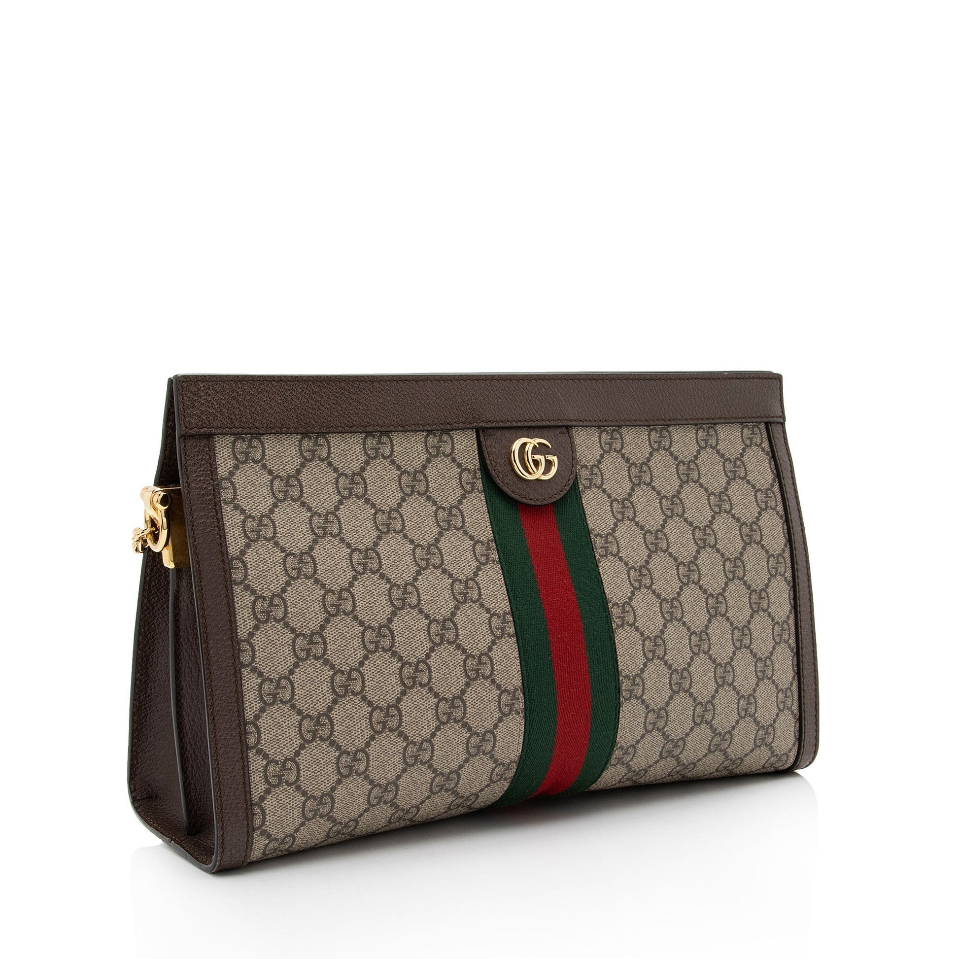 Gucci GG Supreme Ophidia Chain SHF-Z Leather Canvas Nylon Brown Shoulder Bag