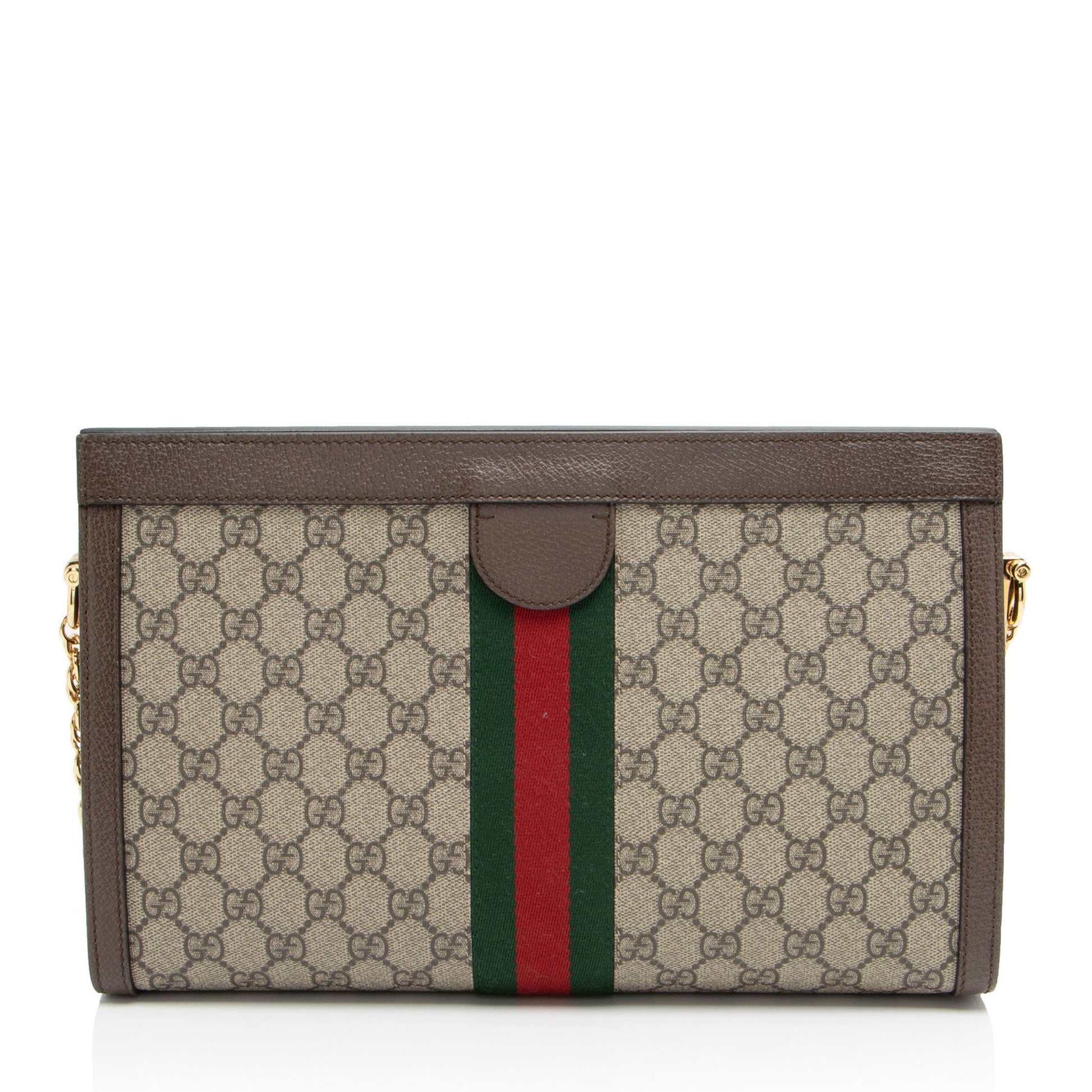 Gucci GG Supreme Ophidia Chain Leather Canvas Nylon Brown Shoulder Bag Shoulder Bag