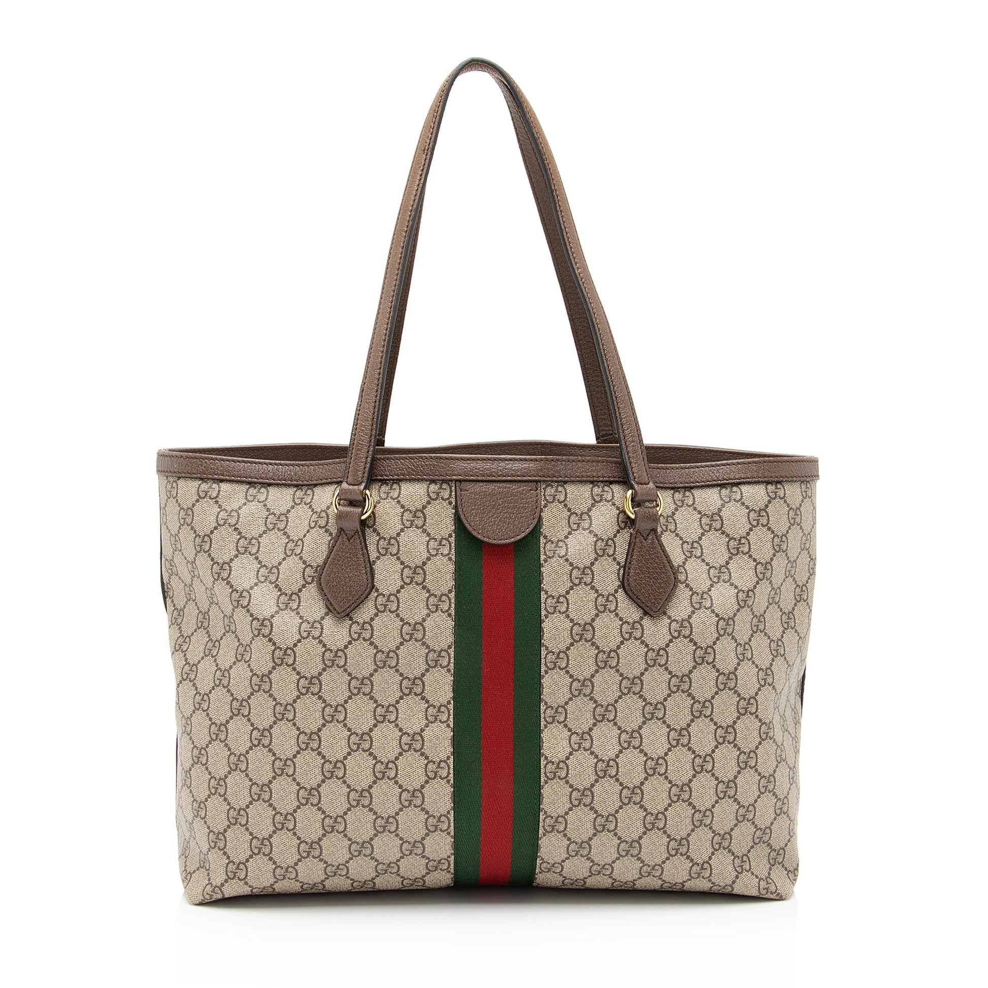 Gucci GG Supreme Ophidia Shopping SHF Leather Canvas Nylon Brown Tote Bag 3