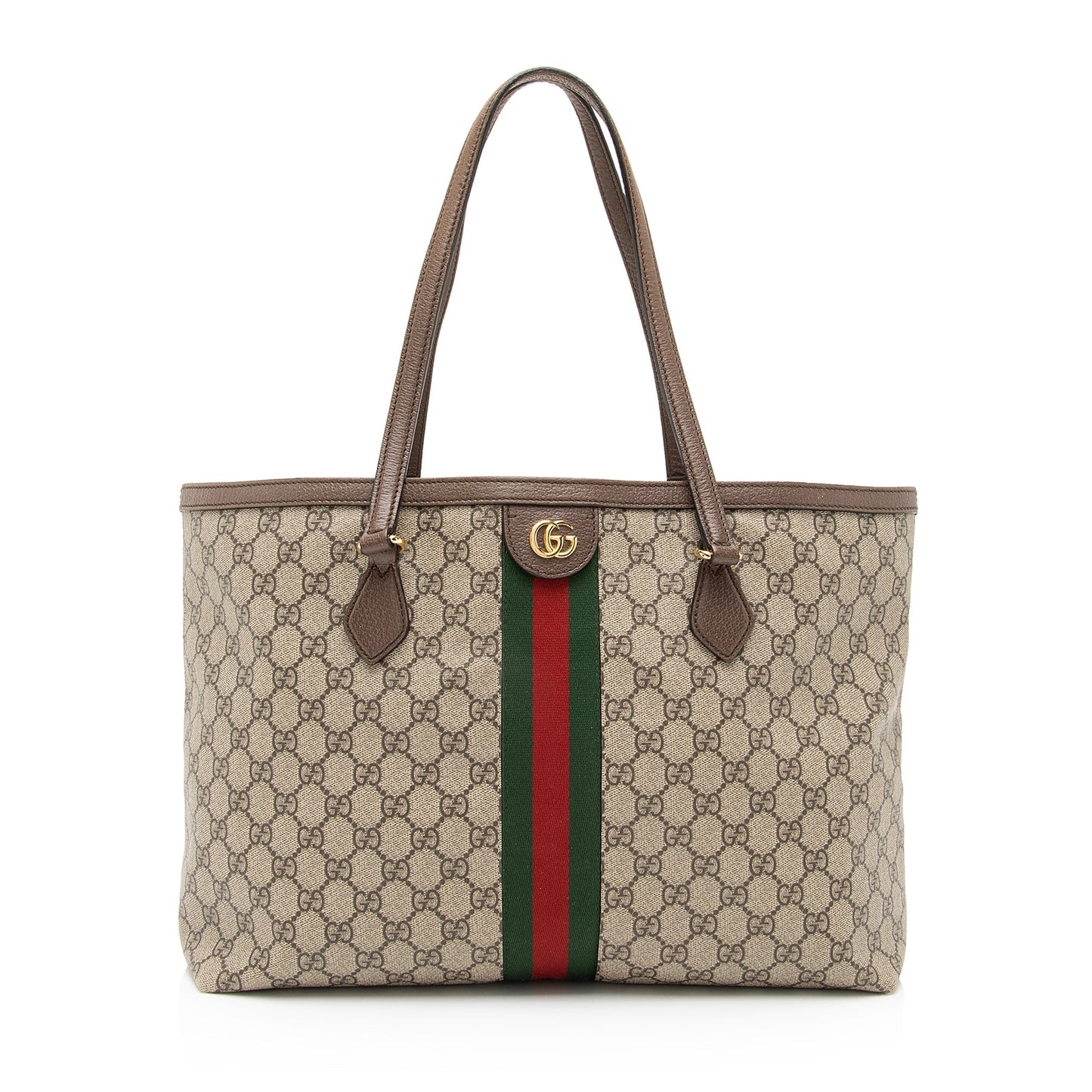 Gucci GG Supreme Ophidia Shopping SHF Leather Canvas Nylon Brown Tote Bag 3