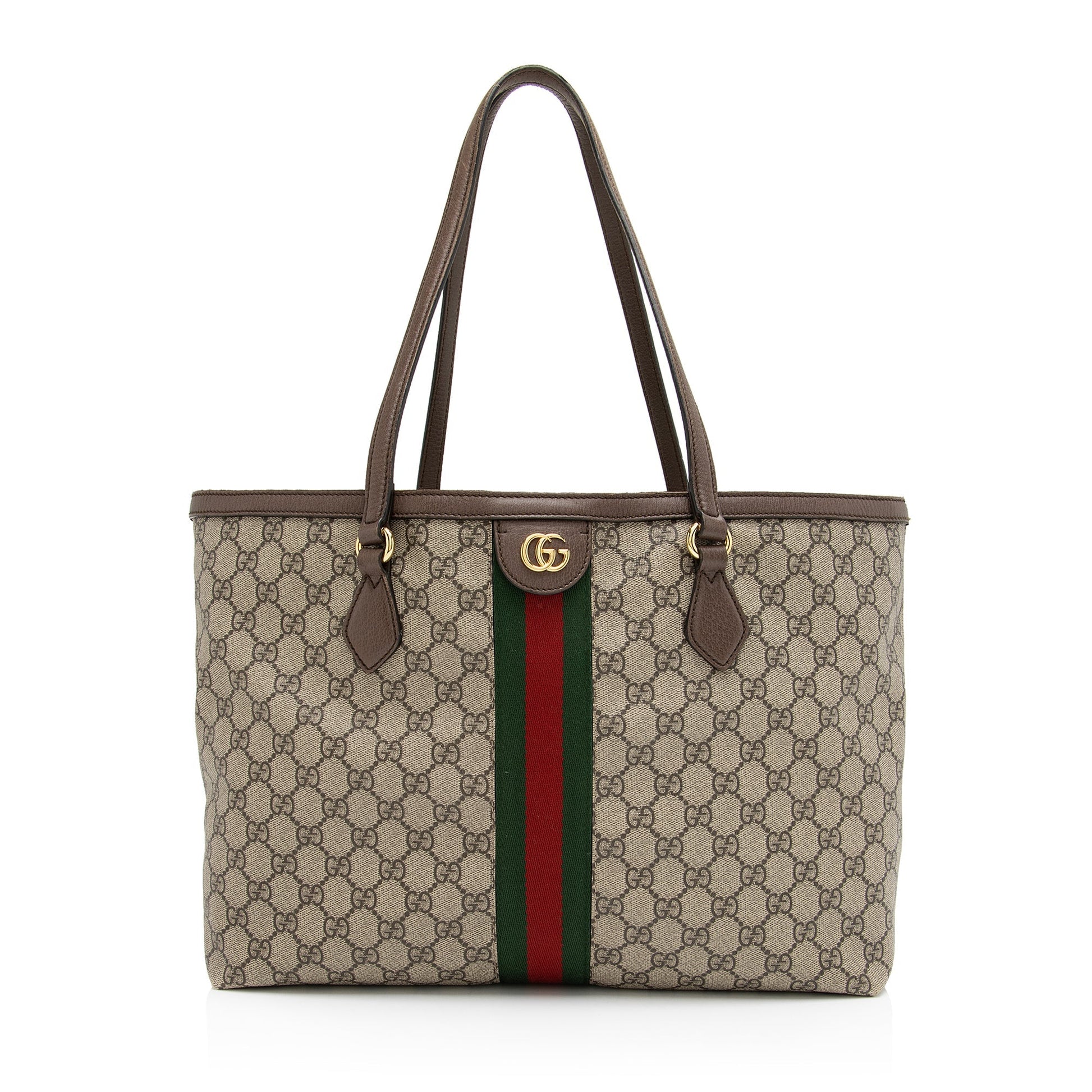 Gucci GG Supreme Ophidia Shopping SHF-Kia2Dy Leather Canvas Nylon Brown Tote Bag