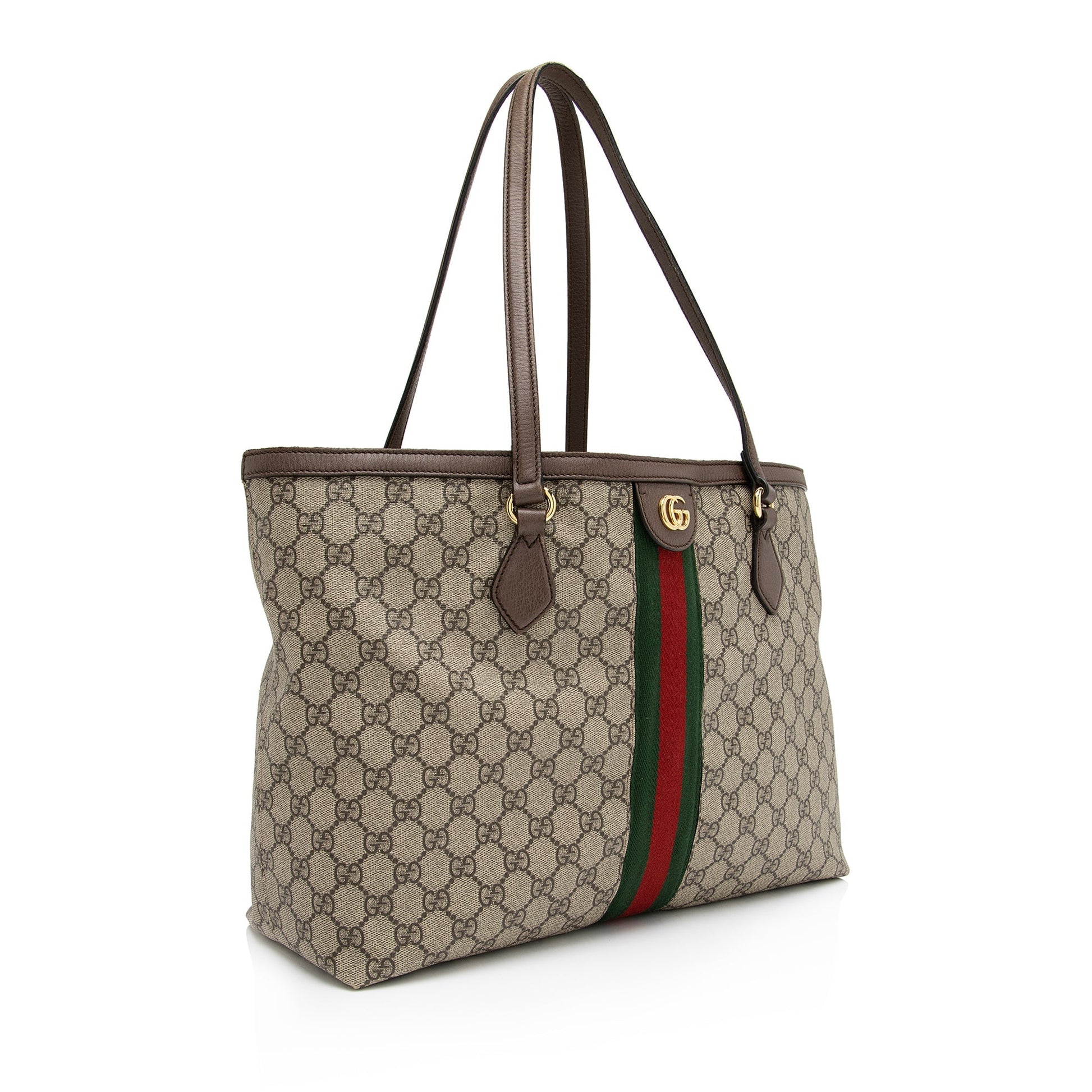 Gucci GG Supreme Ophidia Shopping SHF-Kia2Dy Leather Canvas Nylon Brown Tote Bag