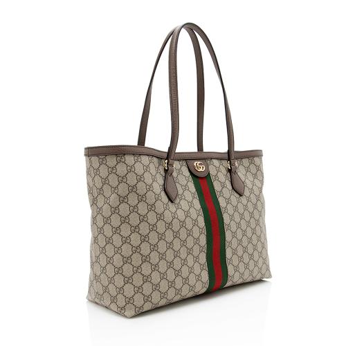Gucci GG Supreme Ophidia Shopping SHF-mxFgXf Leather Canvas Nylon Brown Tote Bag