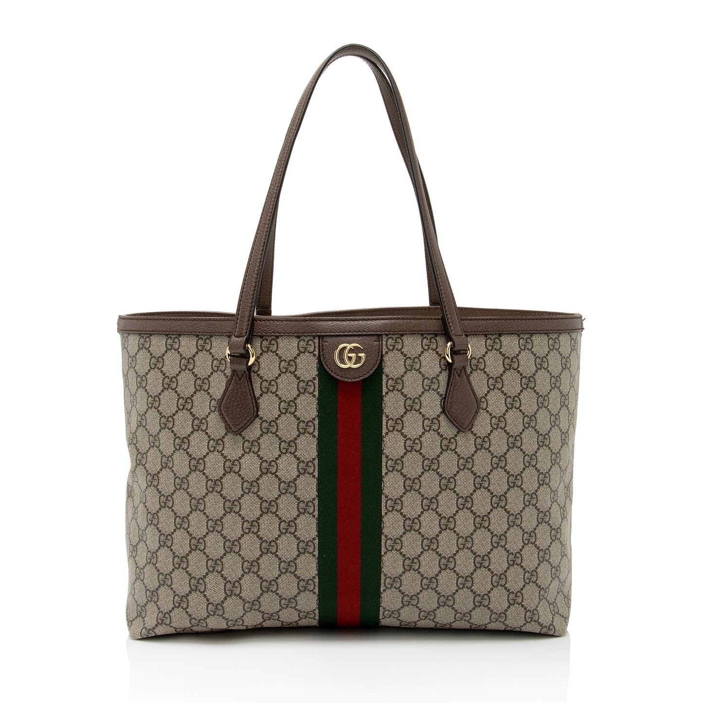 Gucci GG Supreme Ophidia Shopping SHF-yZAR3z Leather Canvas Nylon Brown Tote Bag